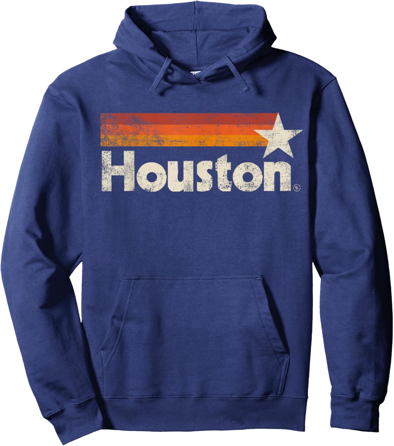 Houston Texas Vintage Houston Stripes Strong Old 70s 80s 90s Hoodie - Hoodie | Navy