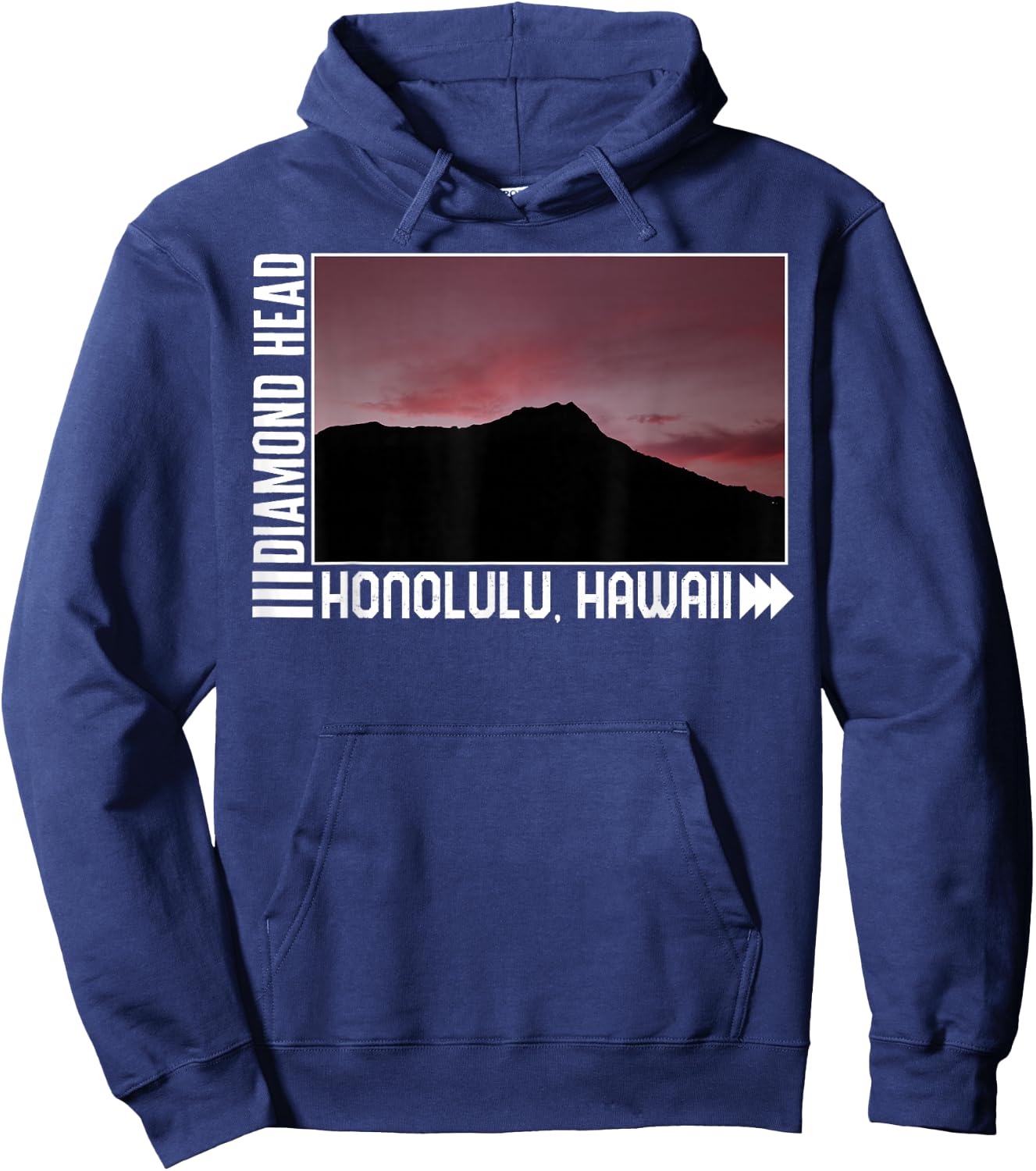 Hawaii Diamond Honolulu Head Hawaii Sunset , Hawaii Beach Hoodie - Hoodie | Navy