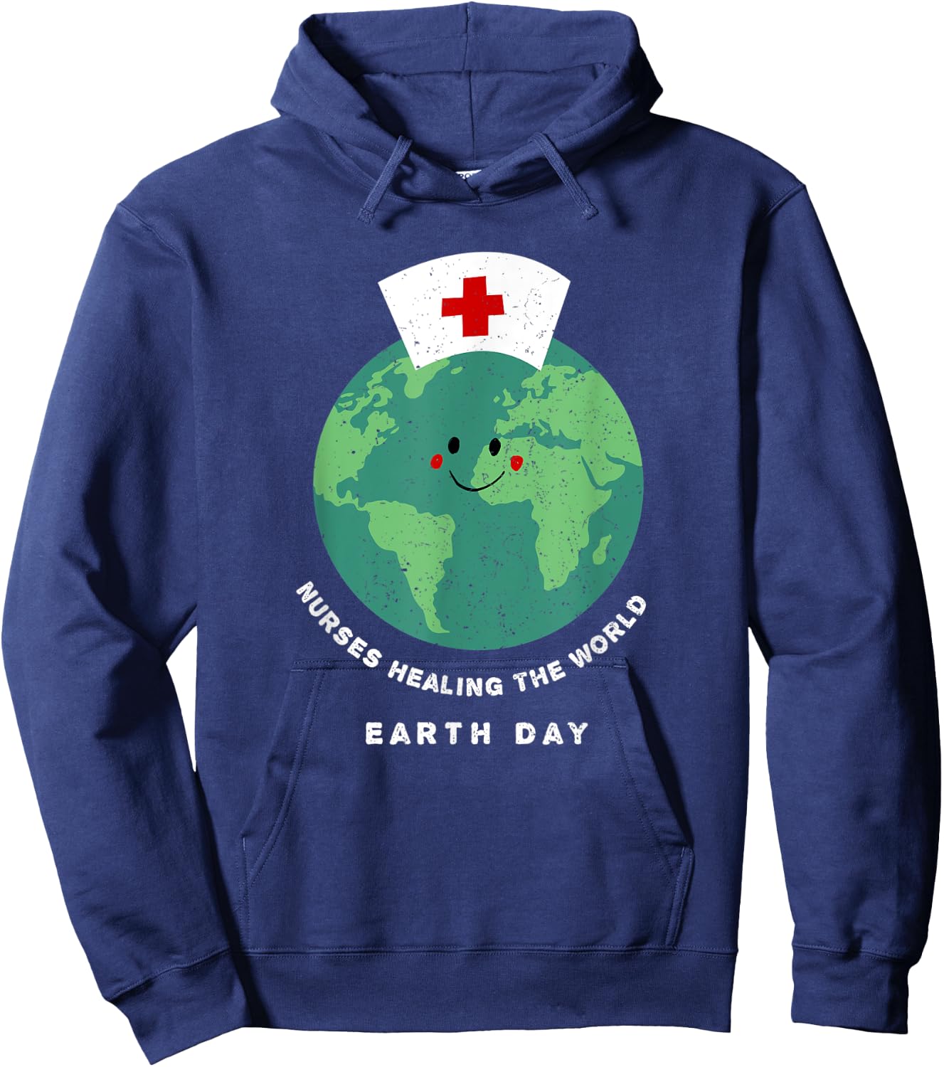 Nurse's Earth Day - Cute Planet Earth Nurse Hoodie - Hoodie | Navy