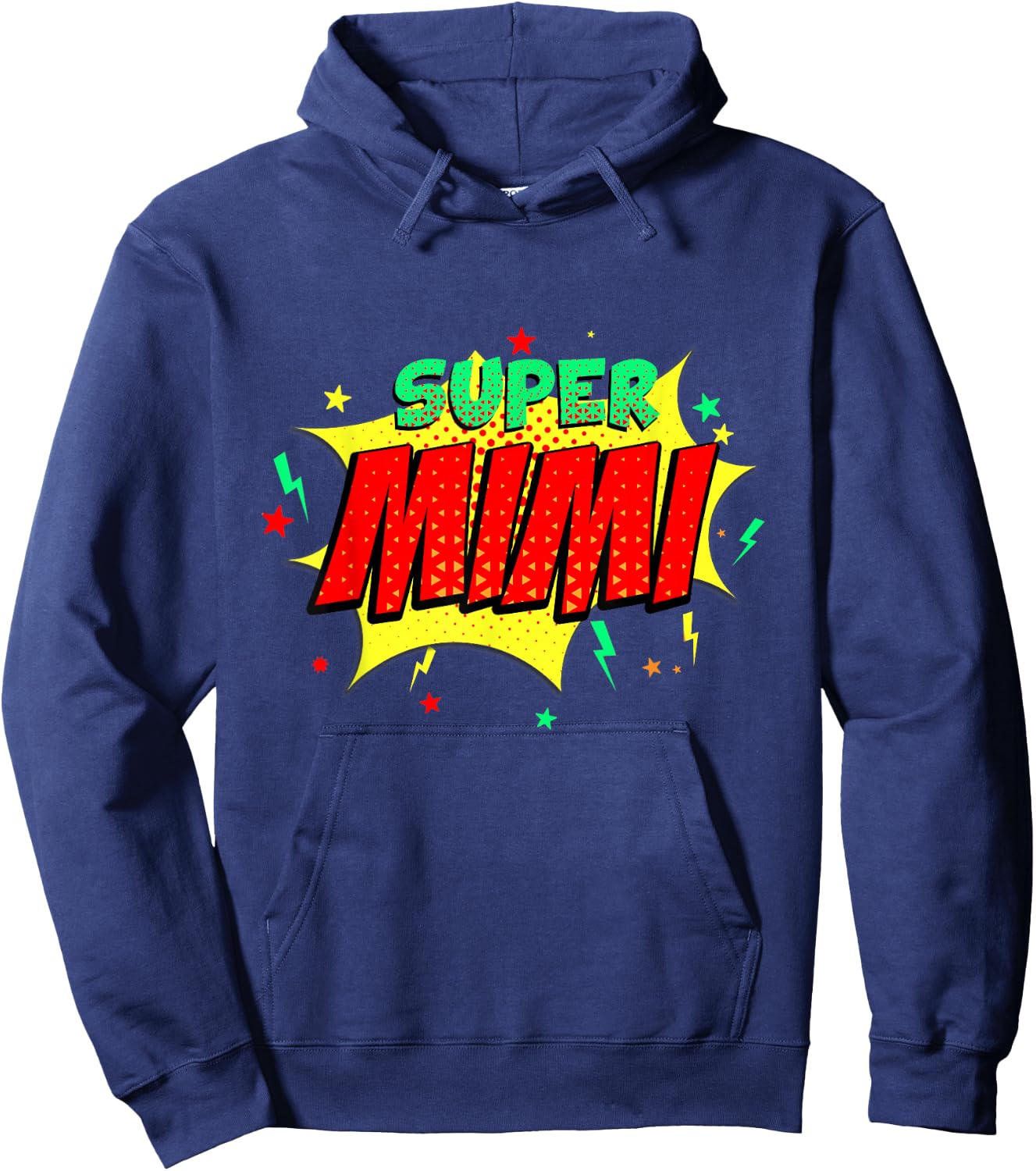 Super Mimi Comic Themed Style Superhero Fathers Day Hoodie - Hoodie | Navy