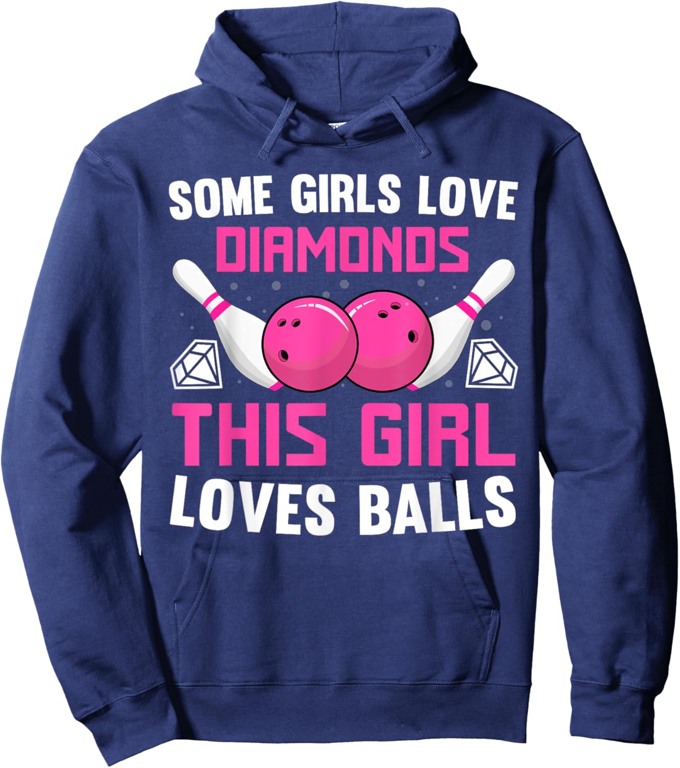 Funny Bowling Art Girls Track Bowling Spare Bowler Hoodie - Hoodie | Navy