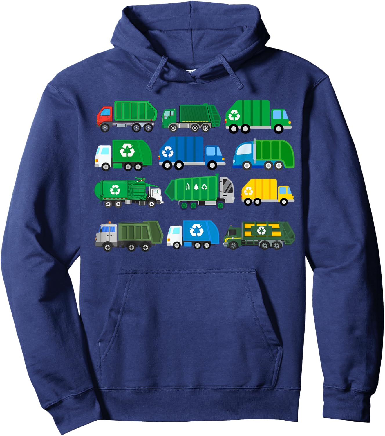 Garbage Truck Trash Trucks Collector Recycling Day Hoodie - Hoodie | Navy