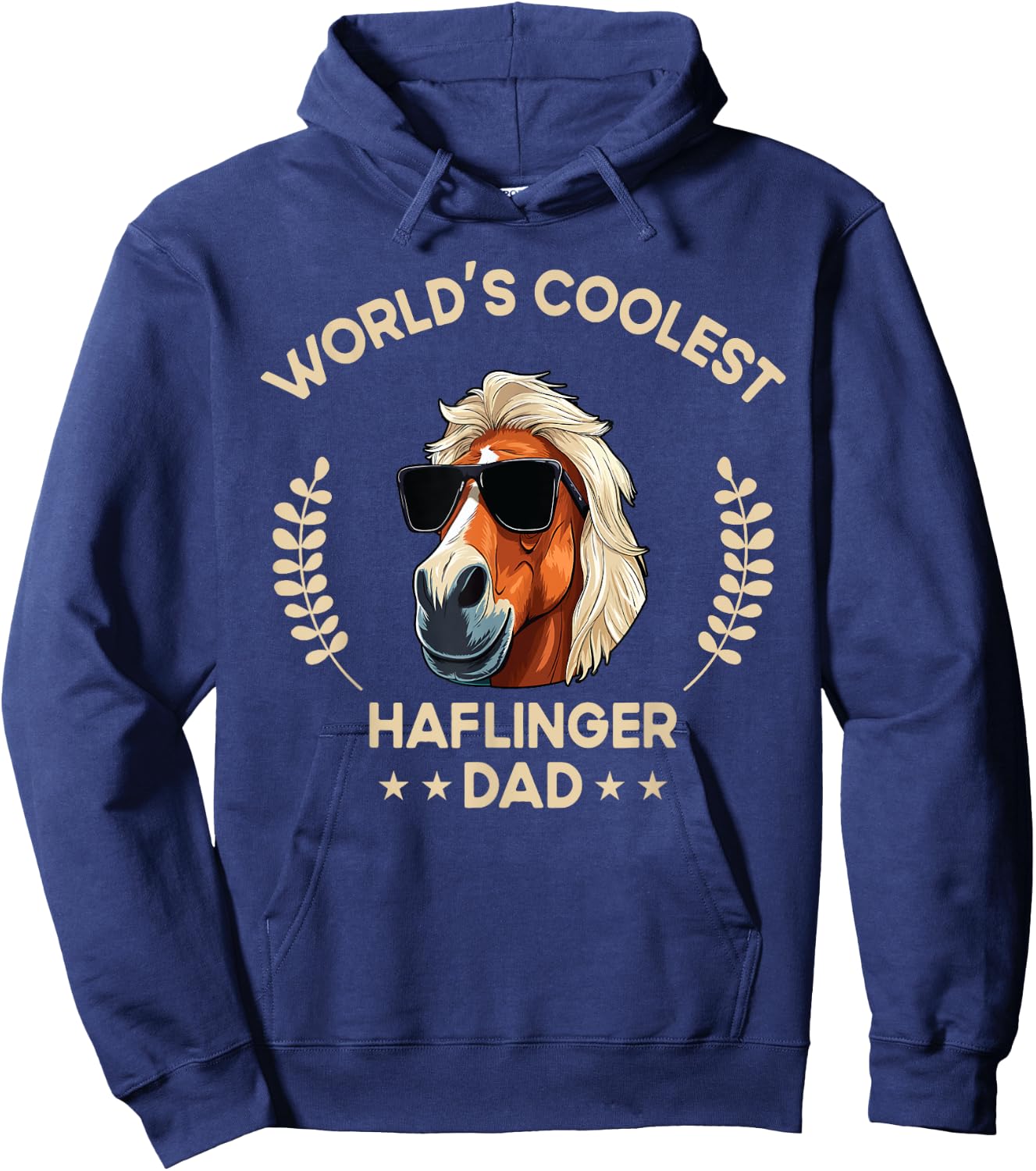 World's Coolest Horse Dad Papa - Farmer Haflinger Horse Hoodie - Hoodie | Navy