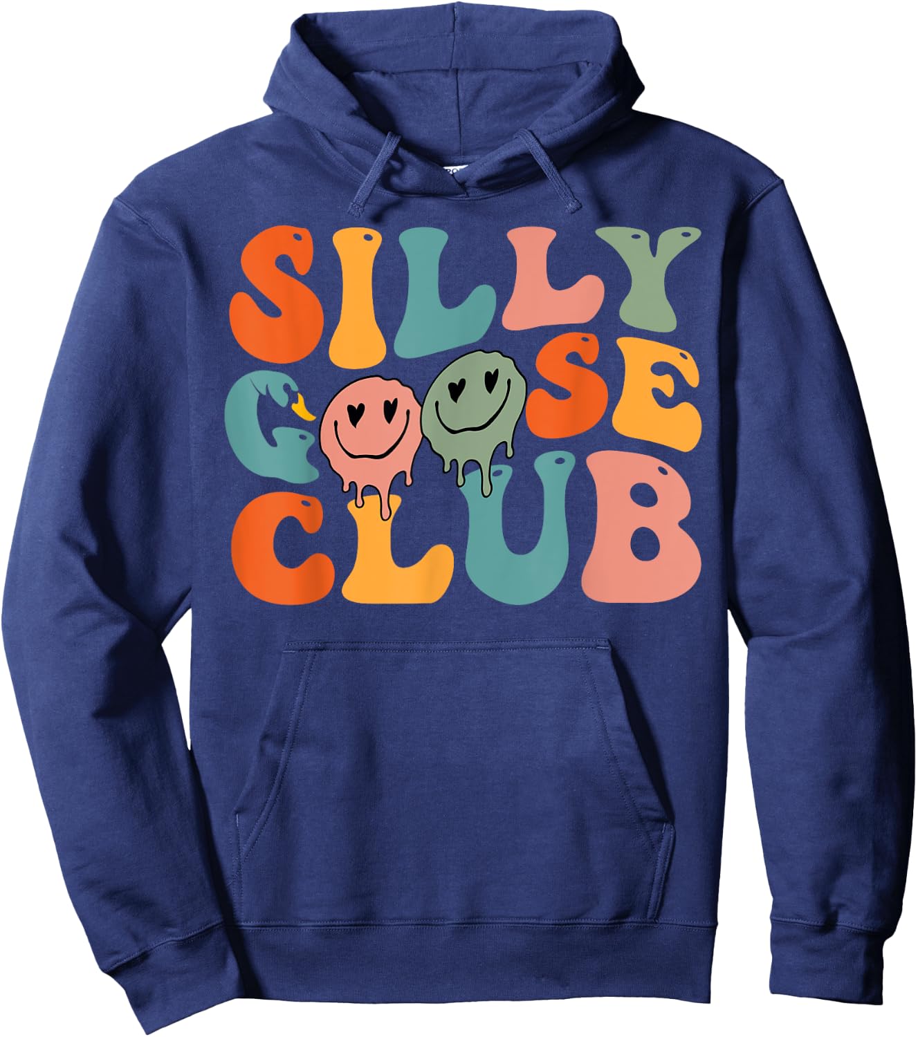 Silly Goose Club Silly Goose Meme Smile Face Trendy Costume Hoodie - Hoodie | Navy