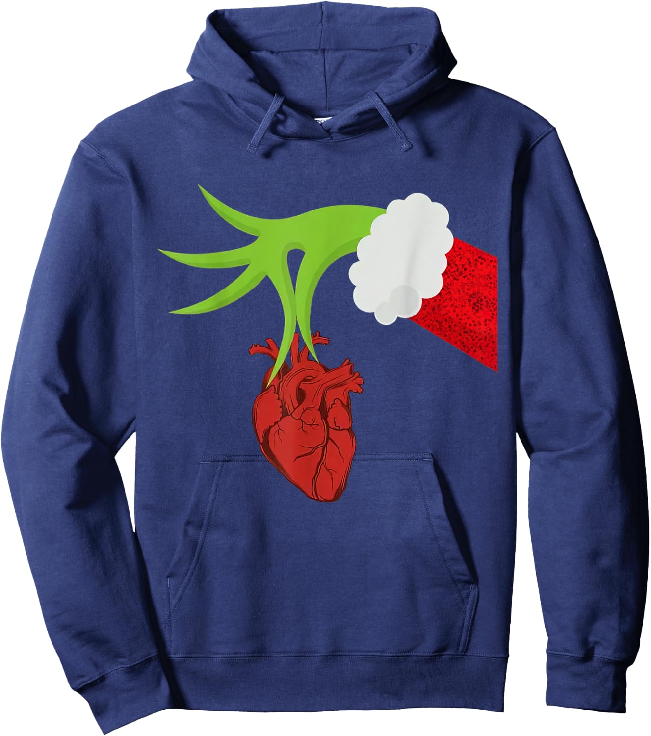 Christmas Cardiac Nurse Heart Anatomy Cardiology RN Nursing Hoodie - Hoodie | Navy