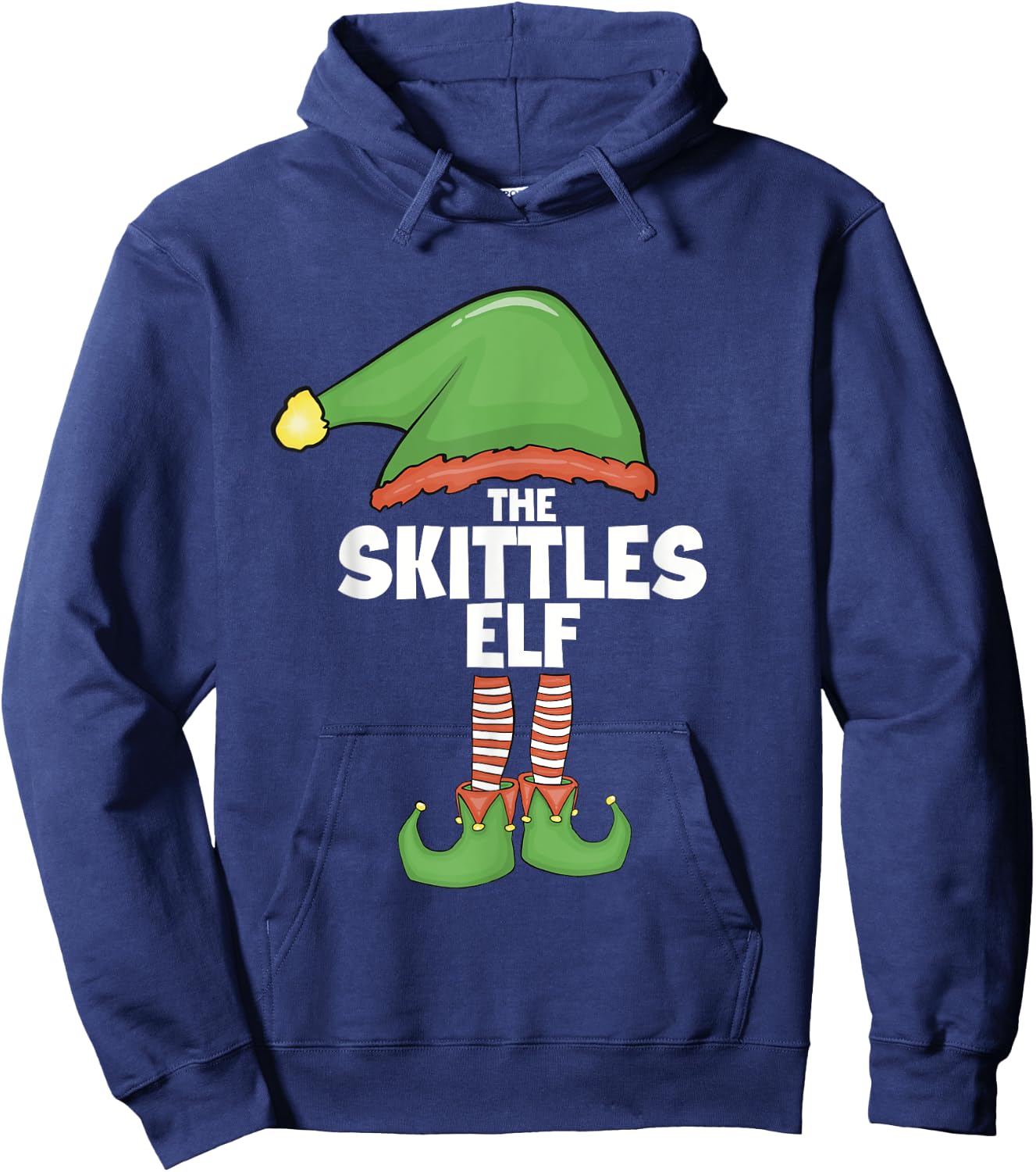 Skittles Elf Family Xmas Holiday Santa Elf Christmas Hoodie - Hoodie | Navy