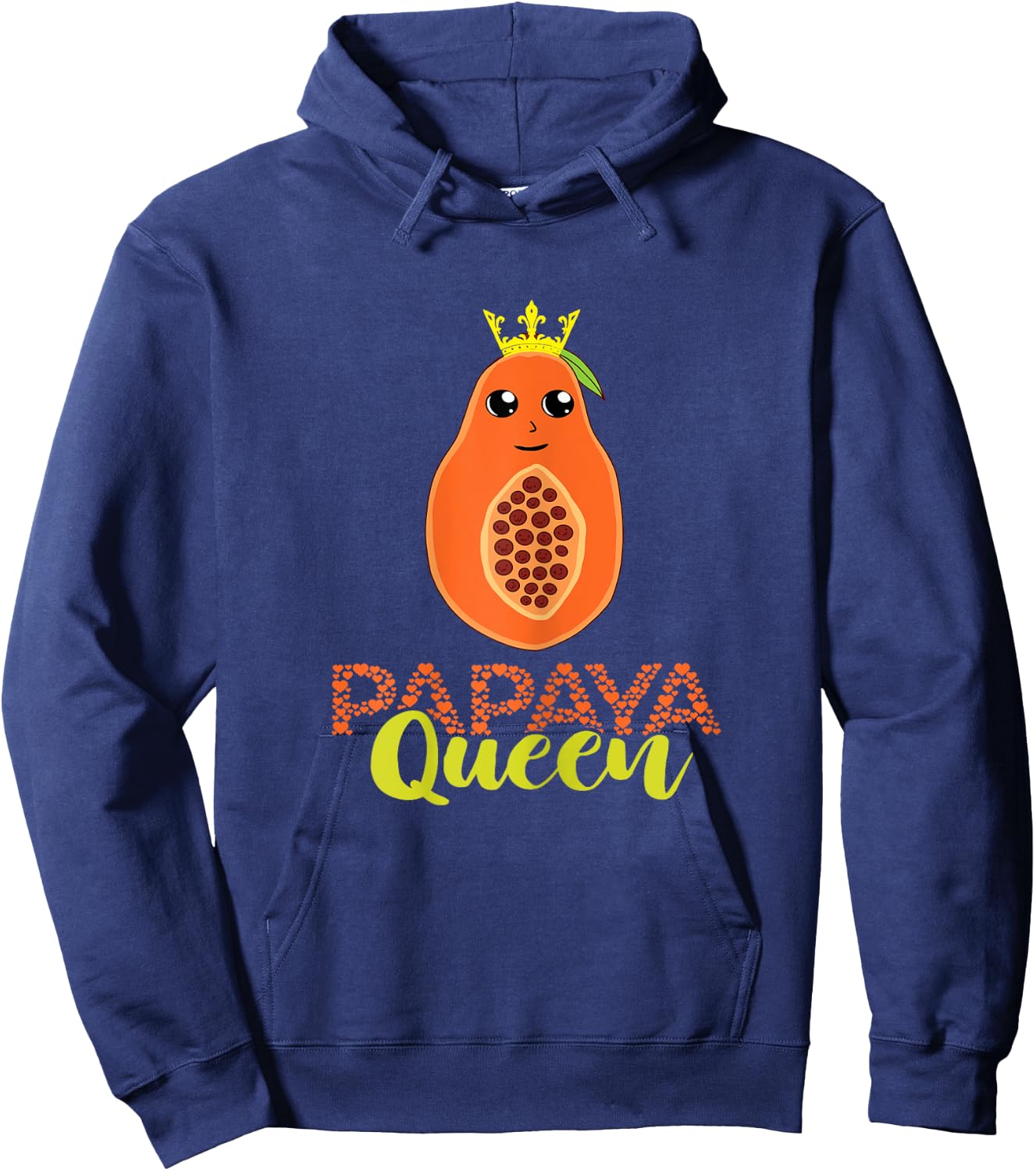 Papaya Queen Crown Papaya Lover Summer Fruit Papaya Fruit Hoodie - Hoodie | Navy