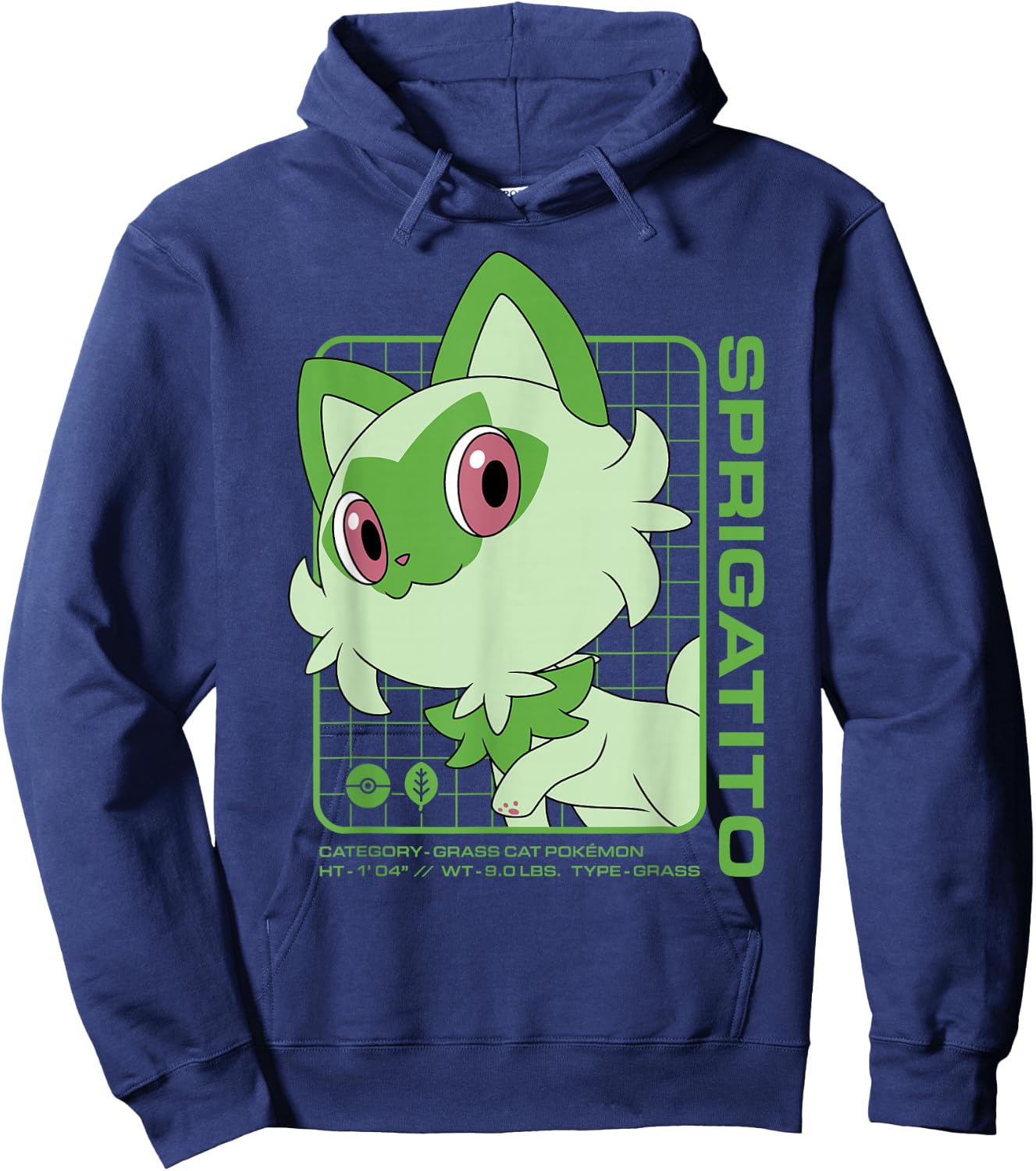 Pokémon - Sprigatito Stats Hoodie - Hoodie | Navy