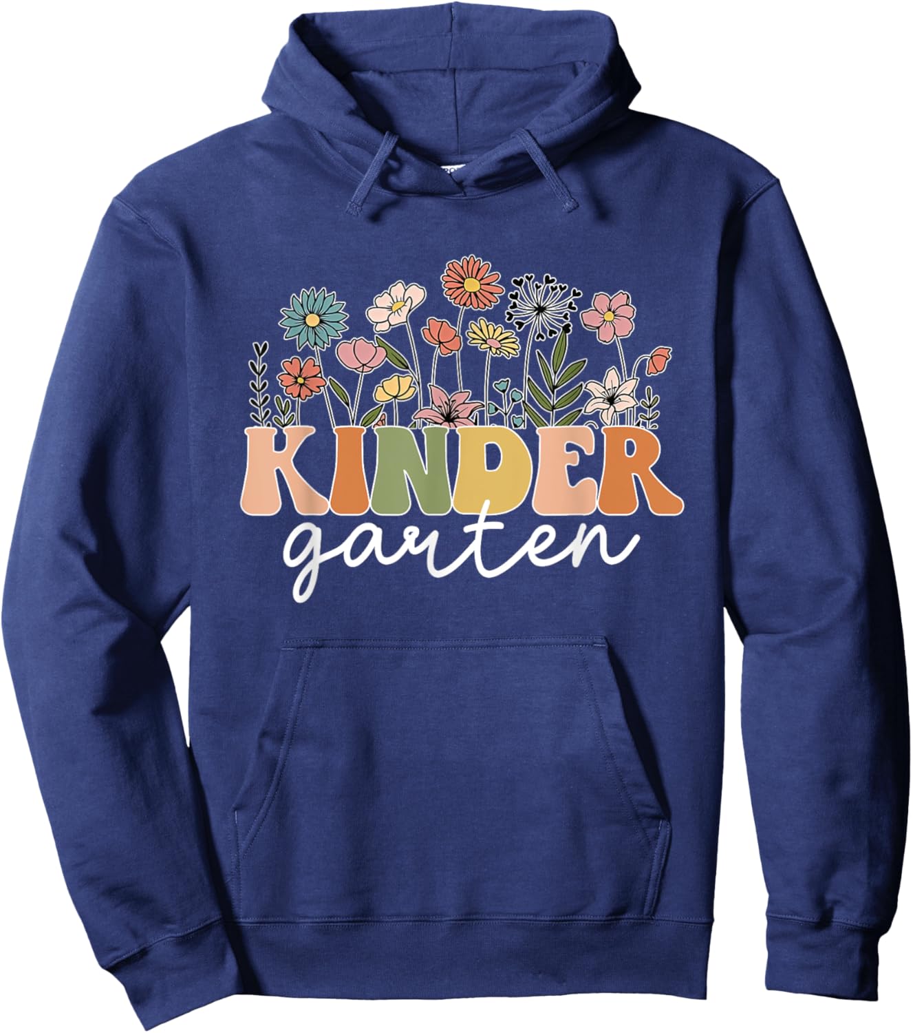 Kindergarten Teacher Wildflower Back To School Floral Outfit Men Women Hoodie - Hoodie | Navy