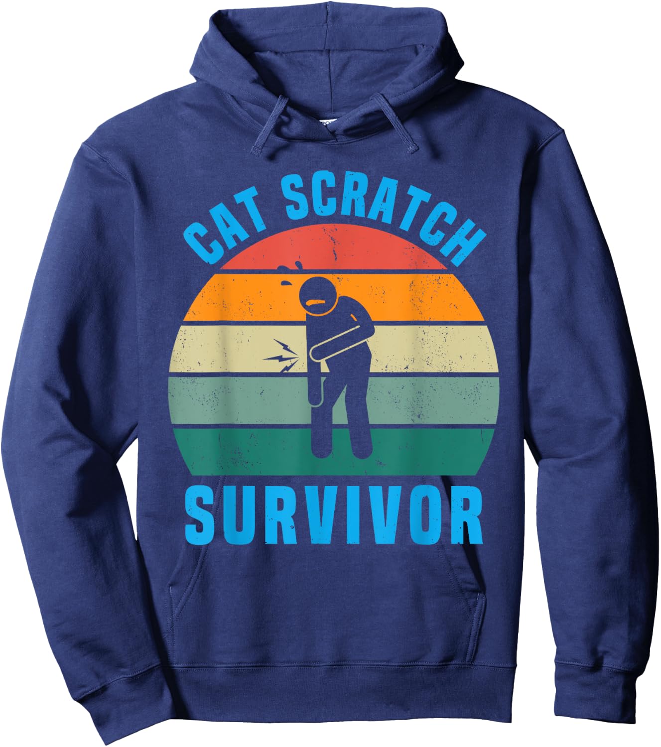Cat Scratch Survivor I Survived a Feline Scratch Vintage Hoodie - Hoodie | Navy