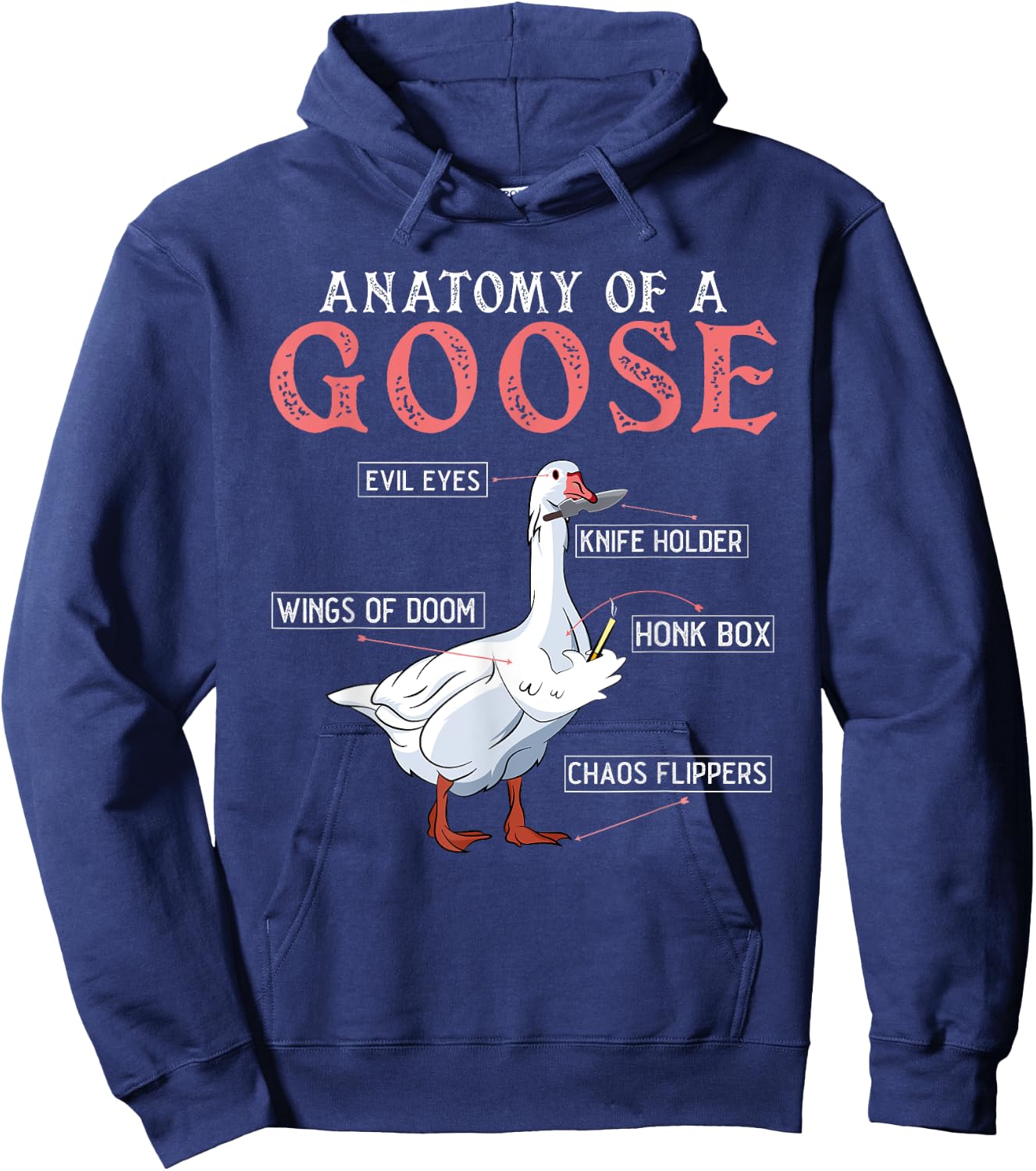 Goose Meme Geese Meme from Goose University Honk Hoodie - Hoodie | Navy