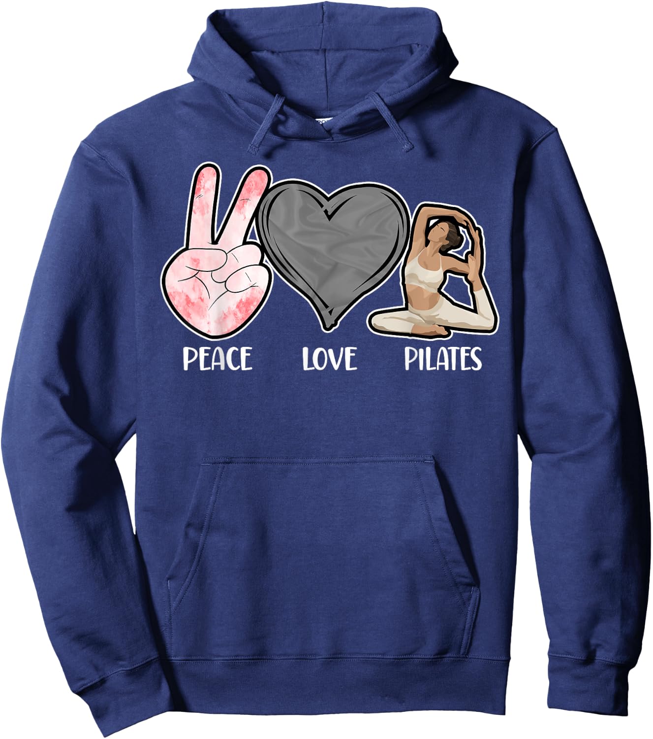 Pilates Instructor Teacher Peace Pilates Hoodie - Hoodie | Navy