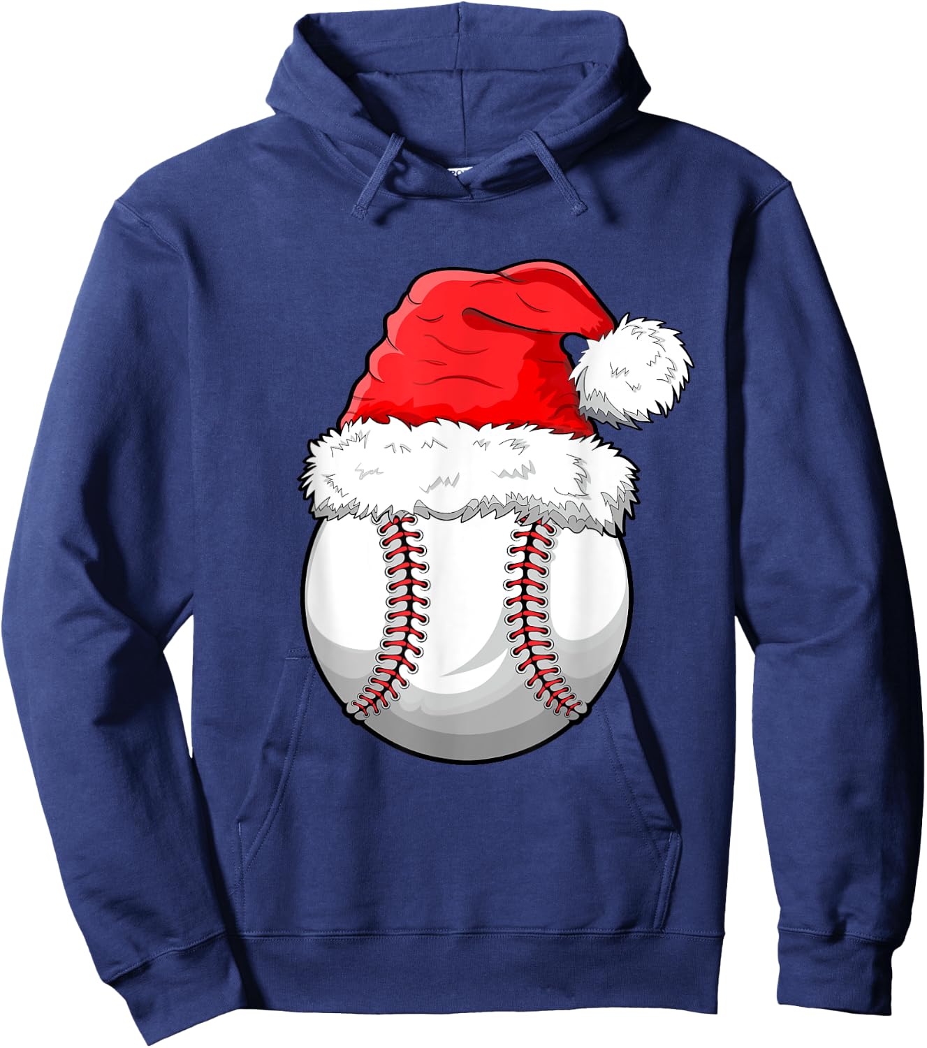 Christmas Baseball Ball Santa Hat Funny Sport Xmas Boys Men Hoodie - Hoodie | Navy