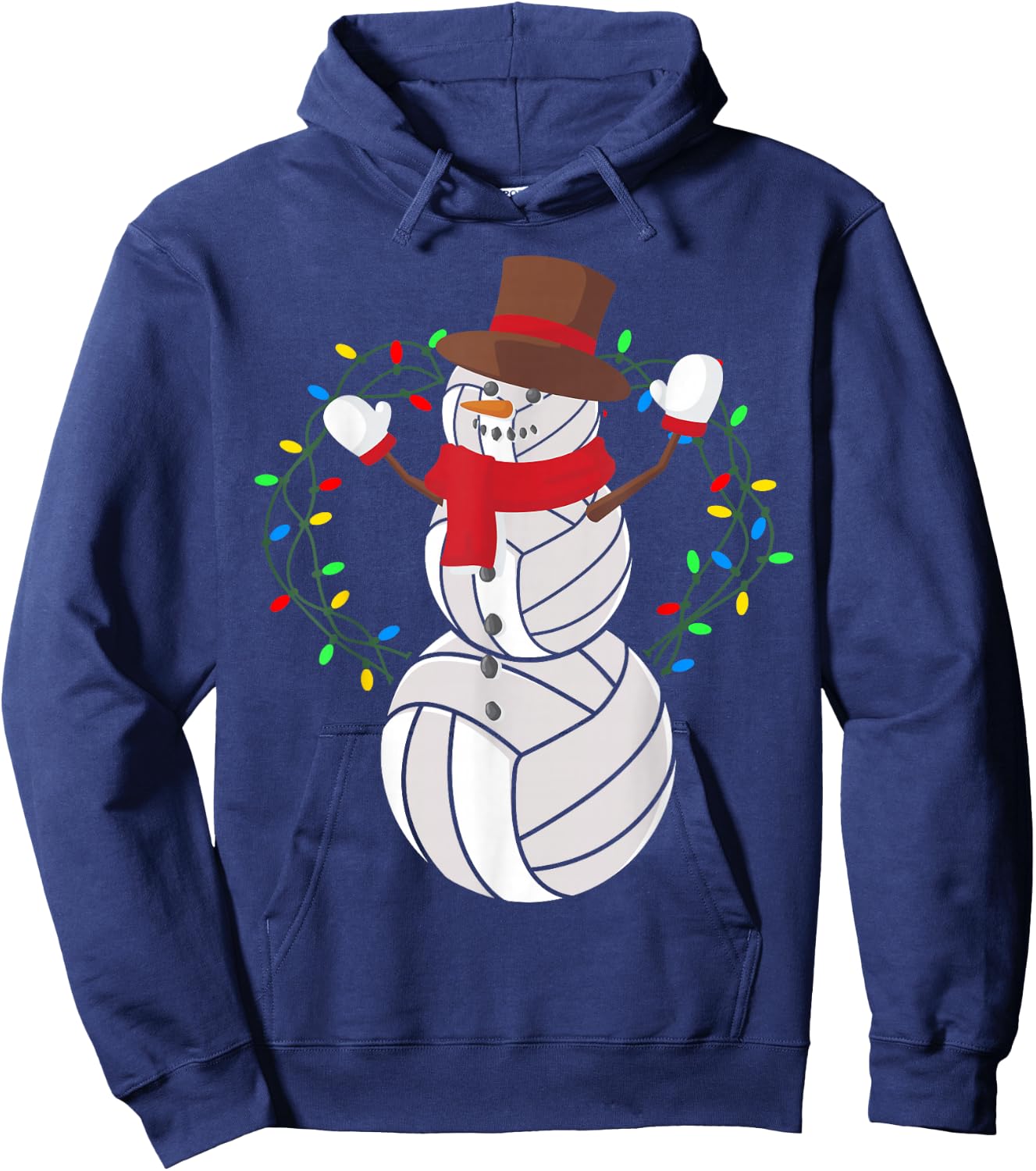 Volleyball Player Snowman Merry Xmas Christmas Day Hoodie - Hoodie | Navy