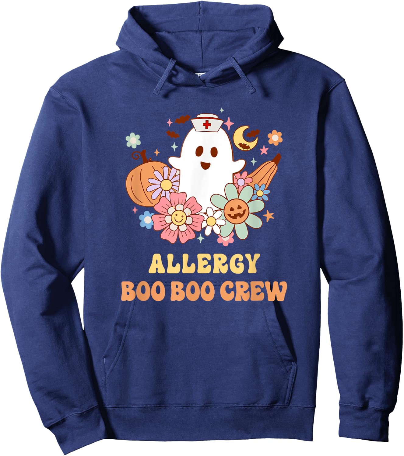 Allergy Boo Boo Crew Nurse Halloween Hoodie - Hoodie | Navy
