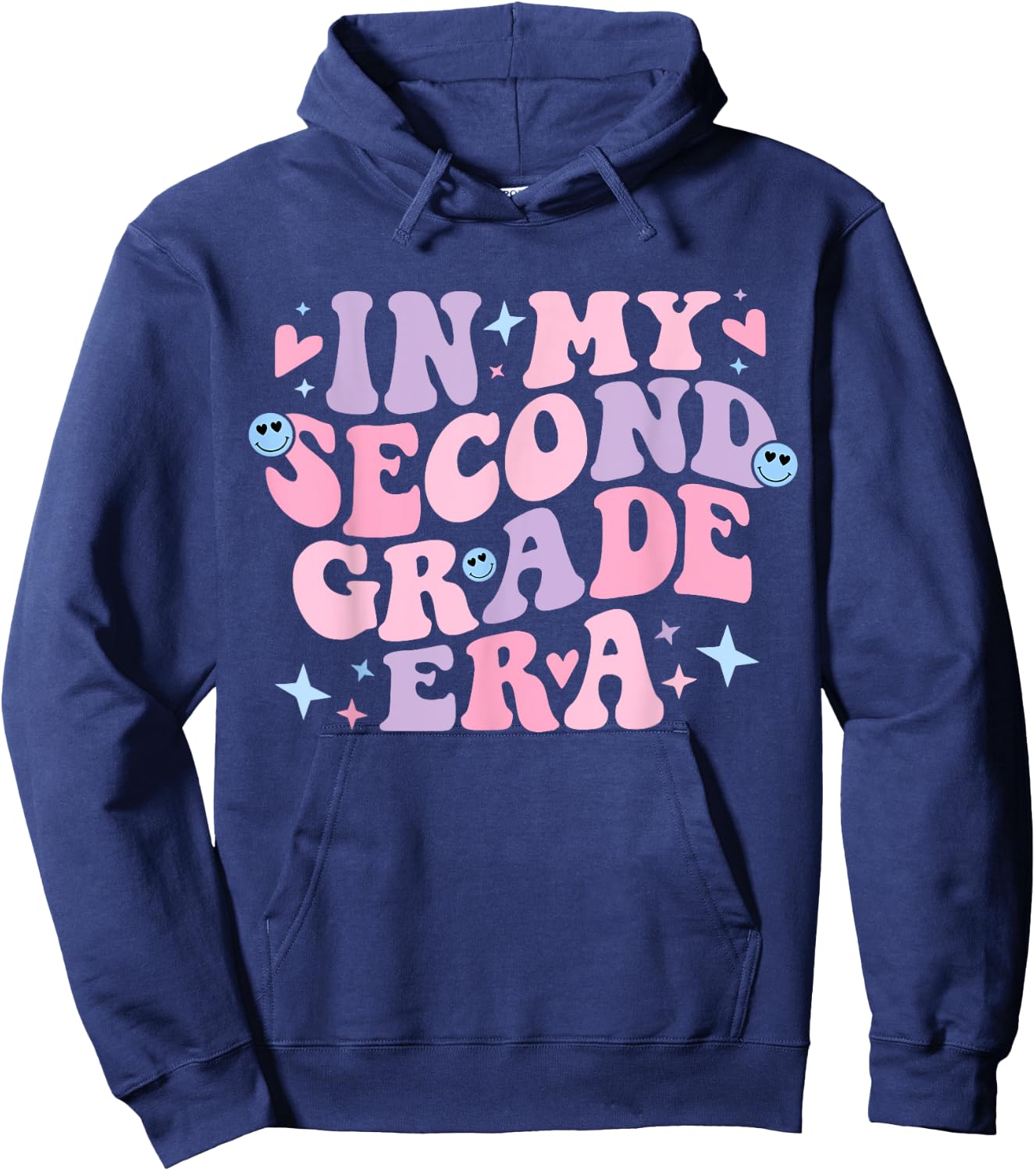 In My Second Grade Era Groovy Back to School Teaching Women Hoodie - Hoodie | Navy