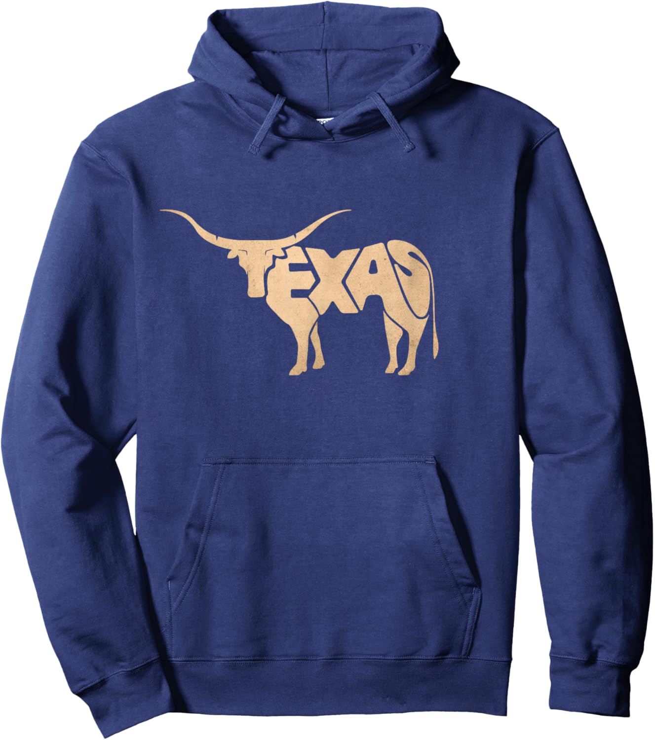 Texas Longhorn Word Art - Cool Animal Hoodie - Hoodie | Navy