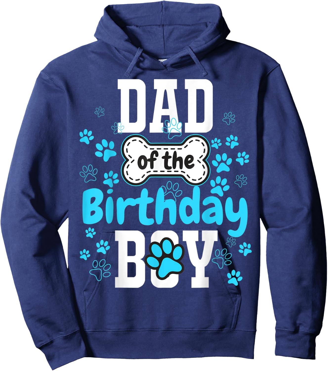 Dad of The Birthday Boy Dog Paw Pet Matching Family Party Hoodie - Hoodie | Navy