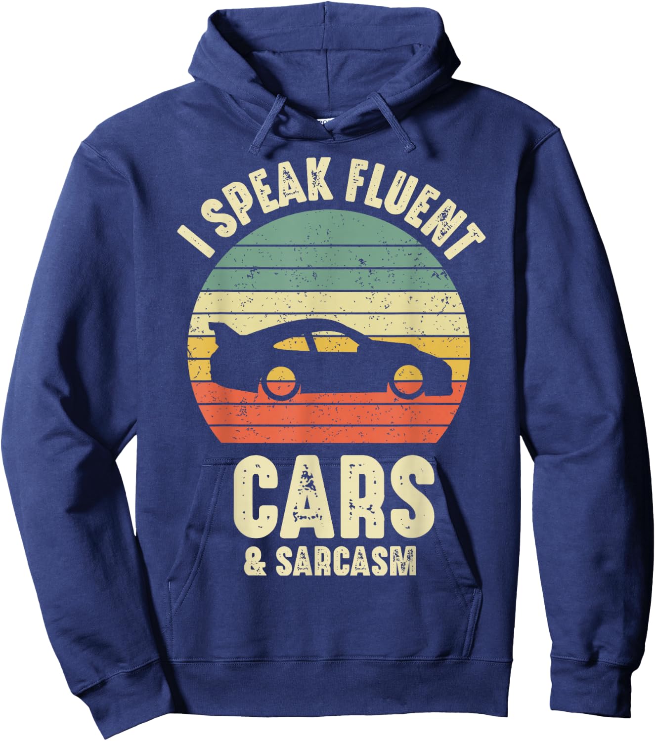 RC Car I Speak Fluent Racing Cars And Sarcasm Retro Vintage Hoodie - Hoodie | Navy