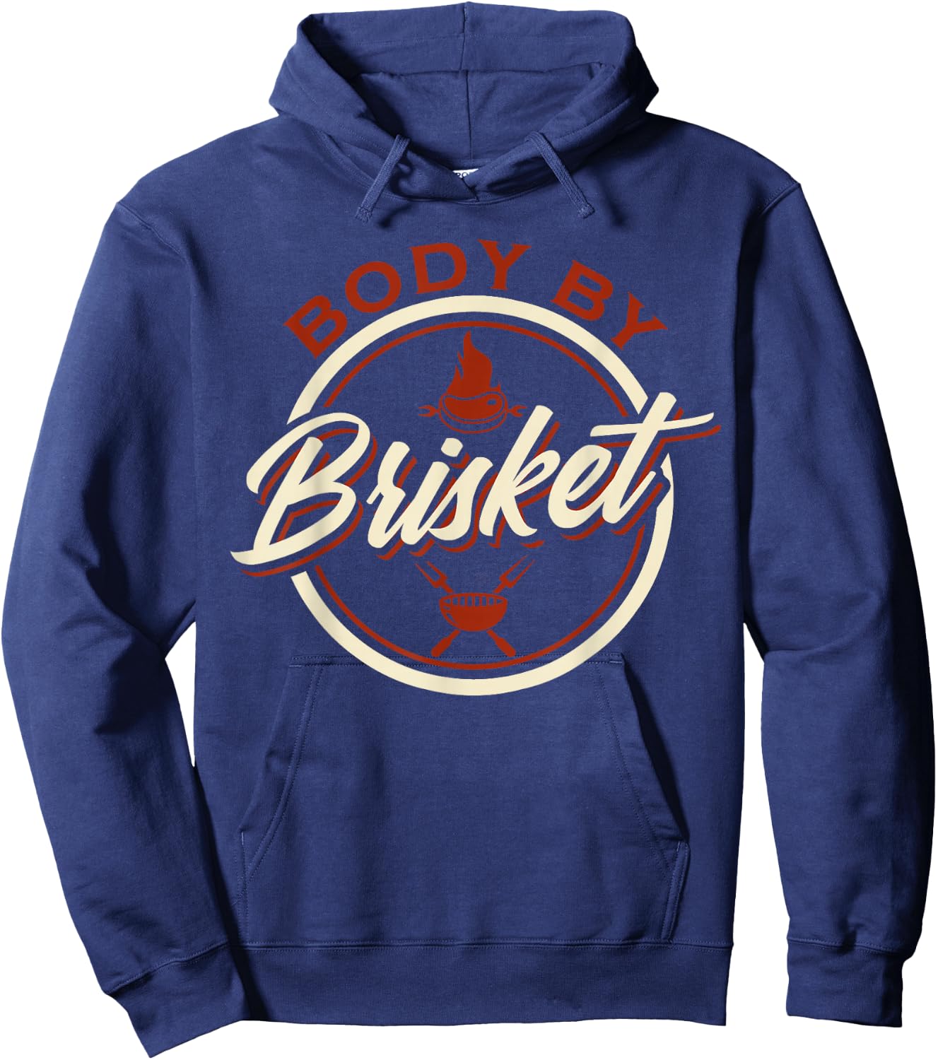 Body by Brisket Funny Barbeque Hoodie - Hoodie | Navy