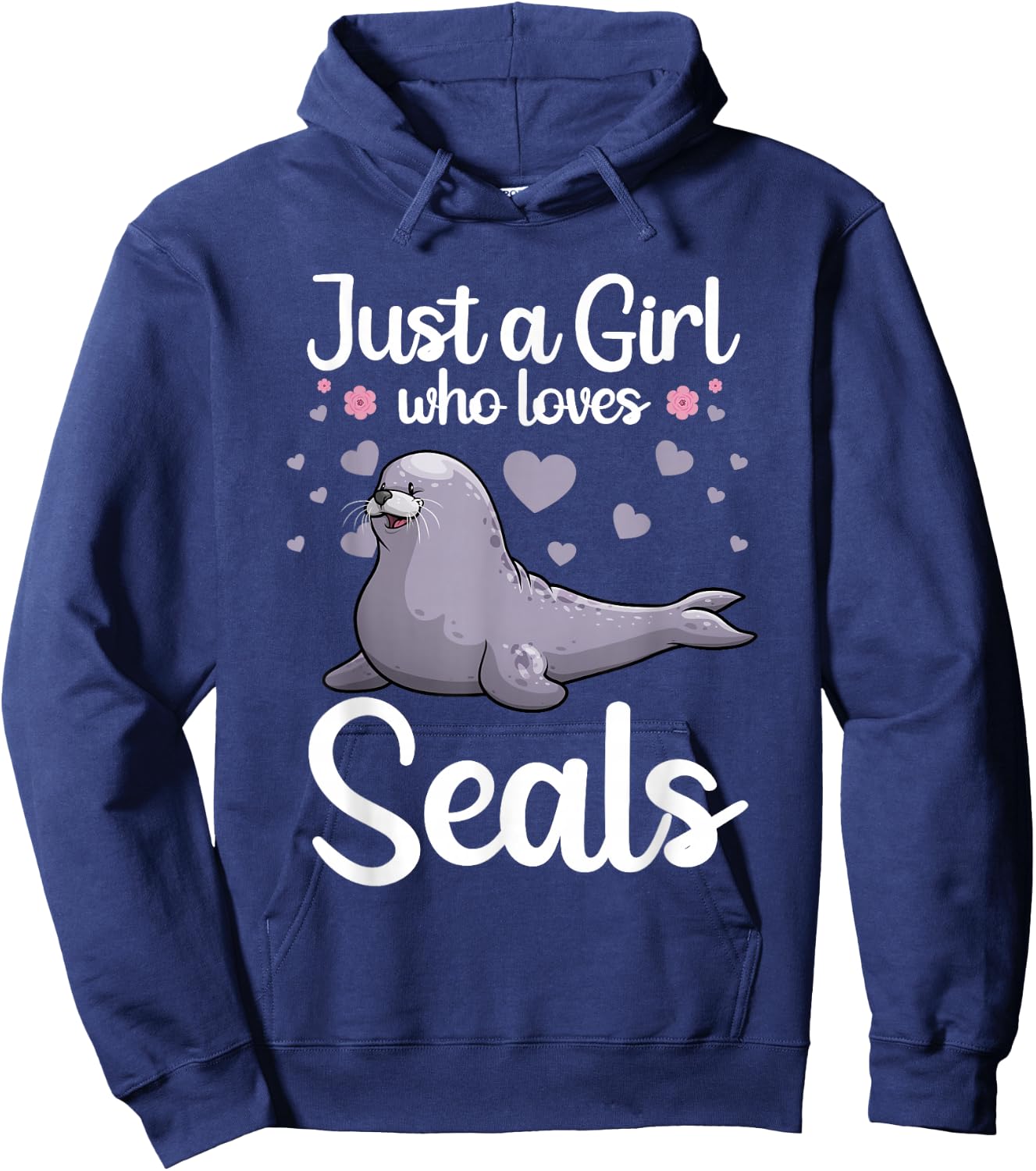 Cool Seal Art Women Sea Animal Lover Ocean Zookeeper Hoodie - Hoodie | Navy