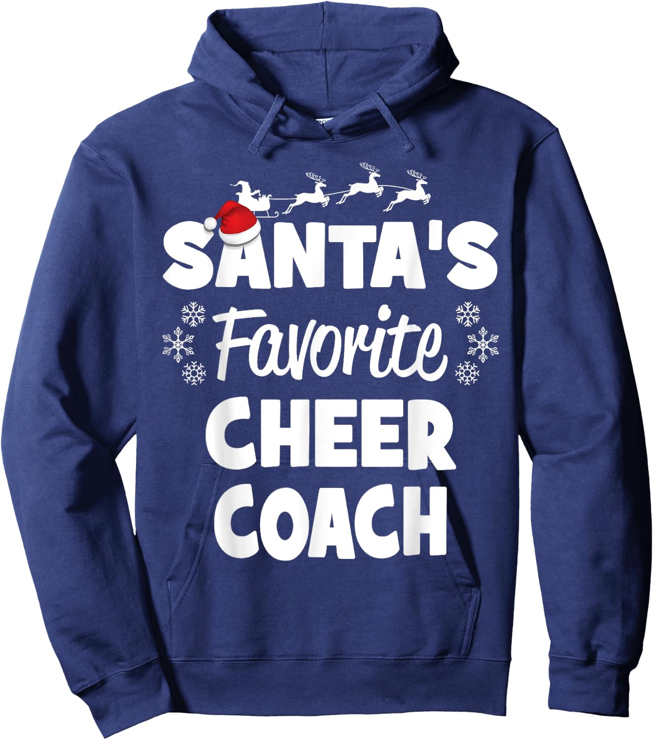 Santa's Favorite Cheer Coach Funny Christmas Matching Hoodie - Hoodie | Navy