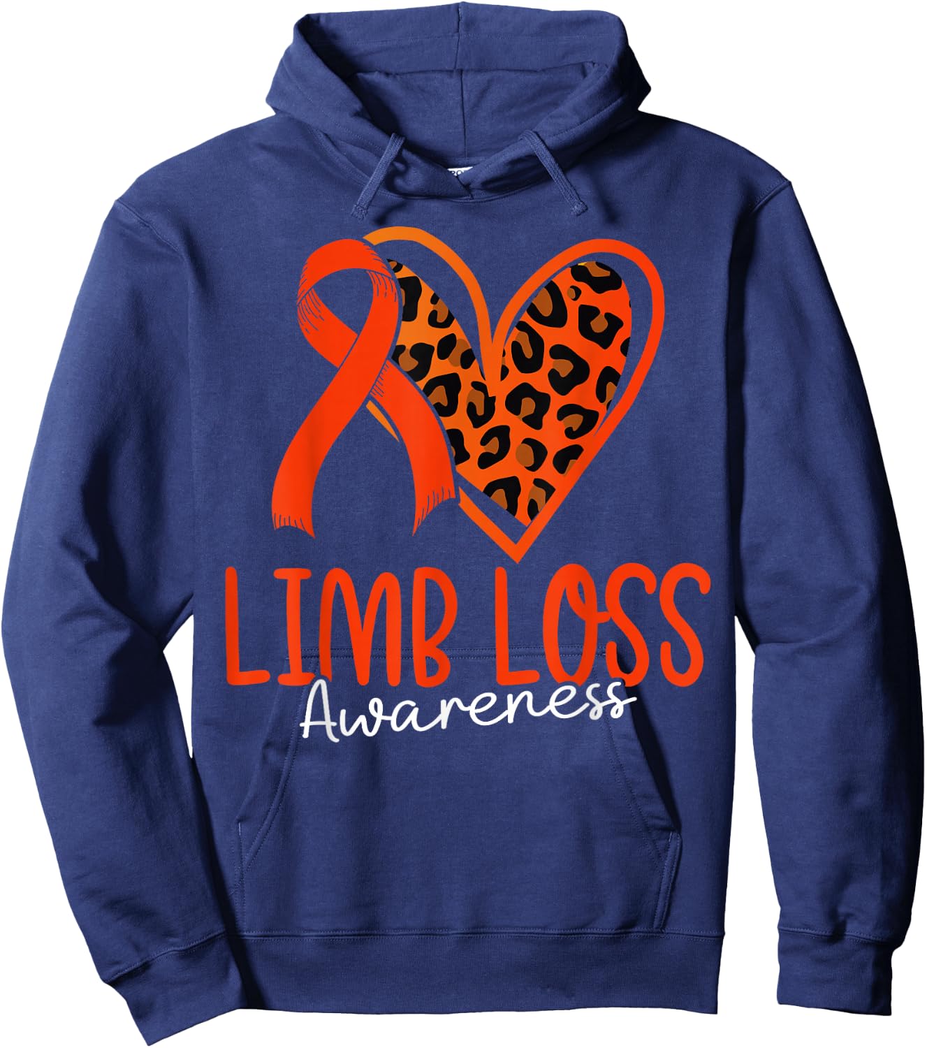 Limb Loss Awareness Ribbon Support Amputation Funny Amputee Hoodie - Hoodie | Navy