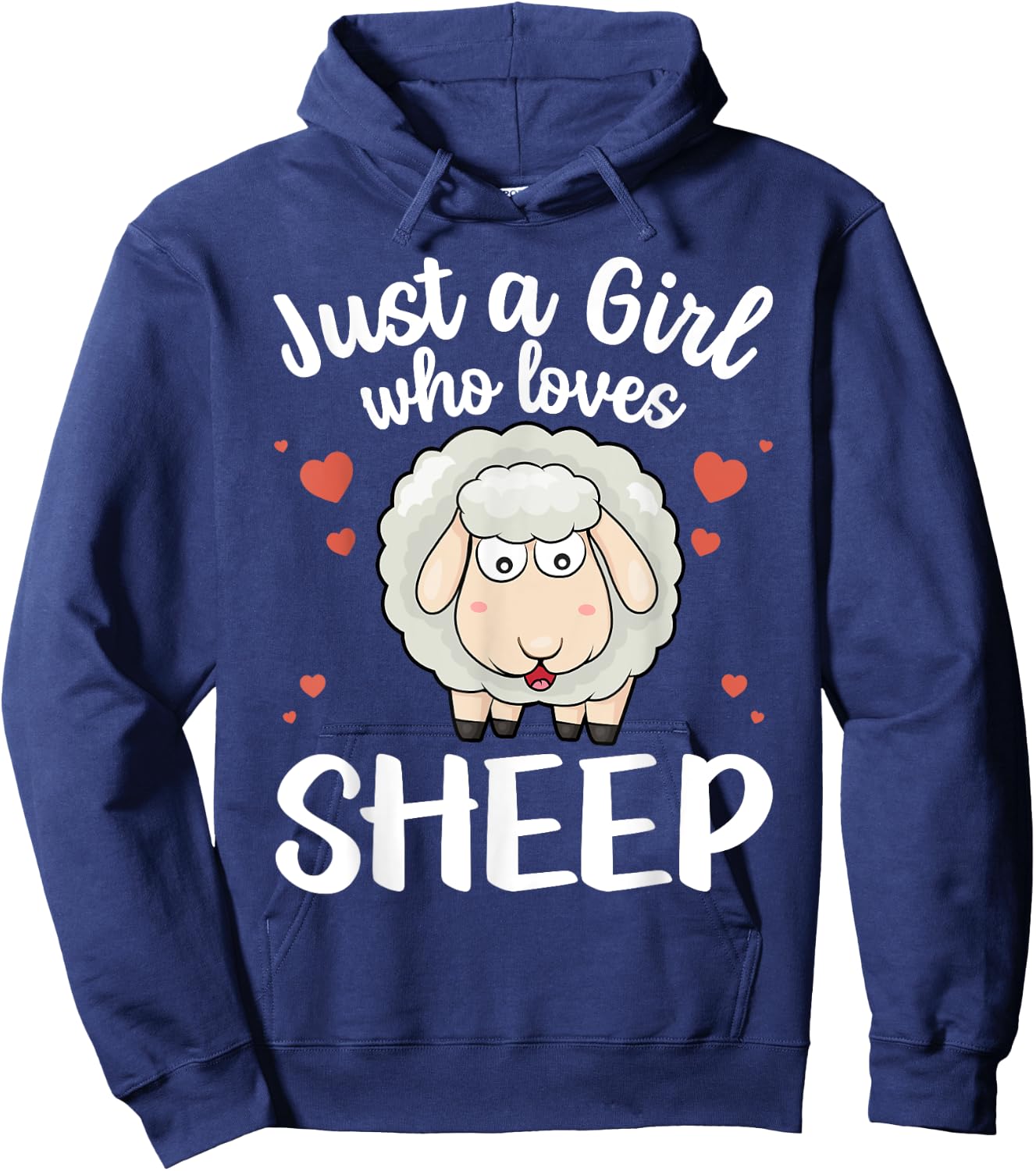 Cool Sheep Girls Kids Love Lamb Sheep Lover Farmer Hoodie - Hoodie | Navy