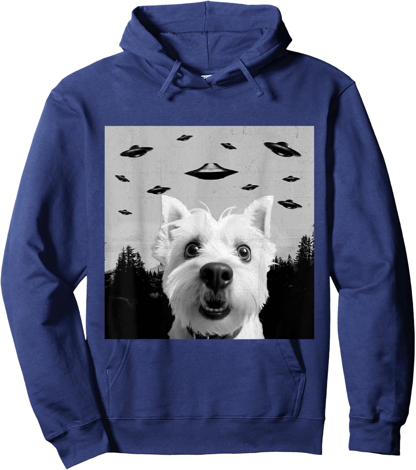 Alien UFO Funny West Highland White Terrier Westie Dog Lover Hoodie - Hoodie | Navy