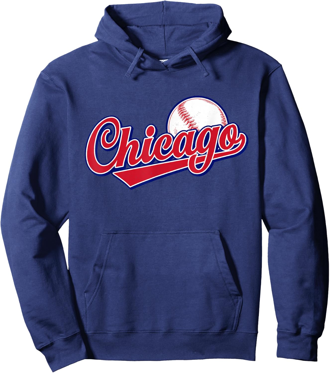 Vintage Chicago Funny Baseball Lover Graphic Men Women Hoodie - Hoodie | Navy