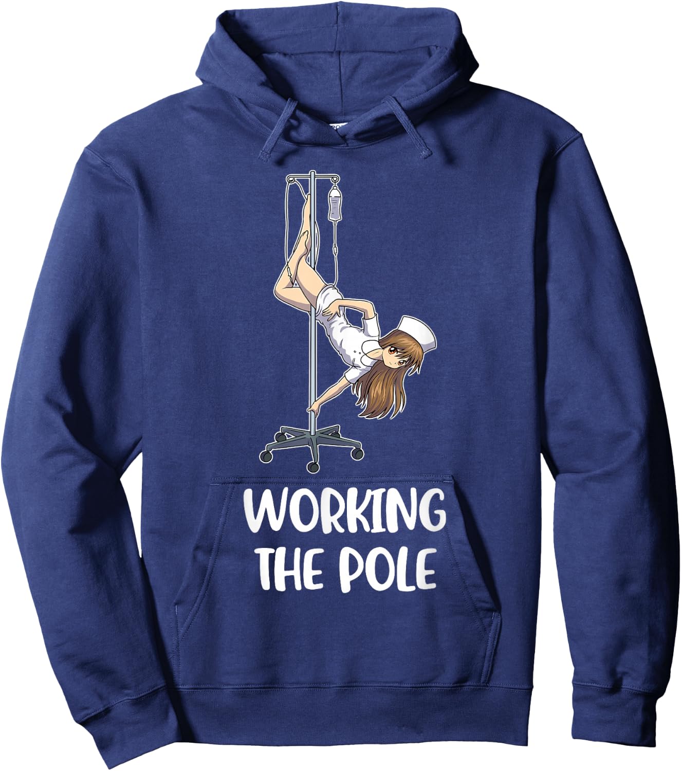 Working The Pole Nurse Hoodie - Hoodie | Navy