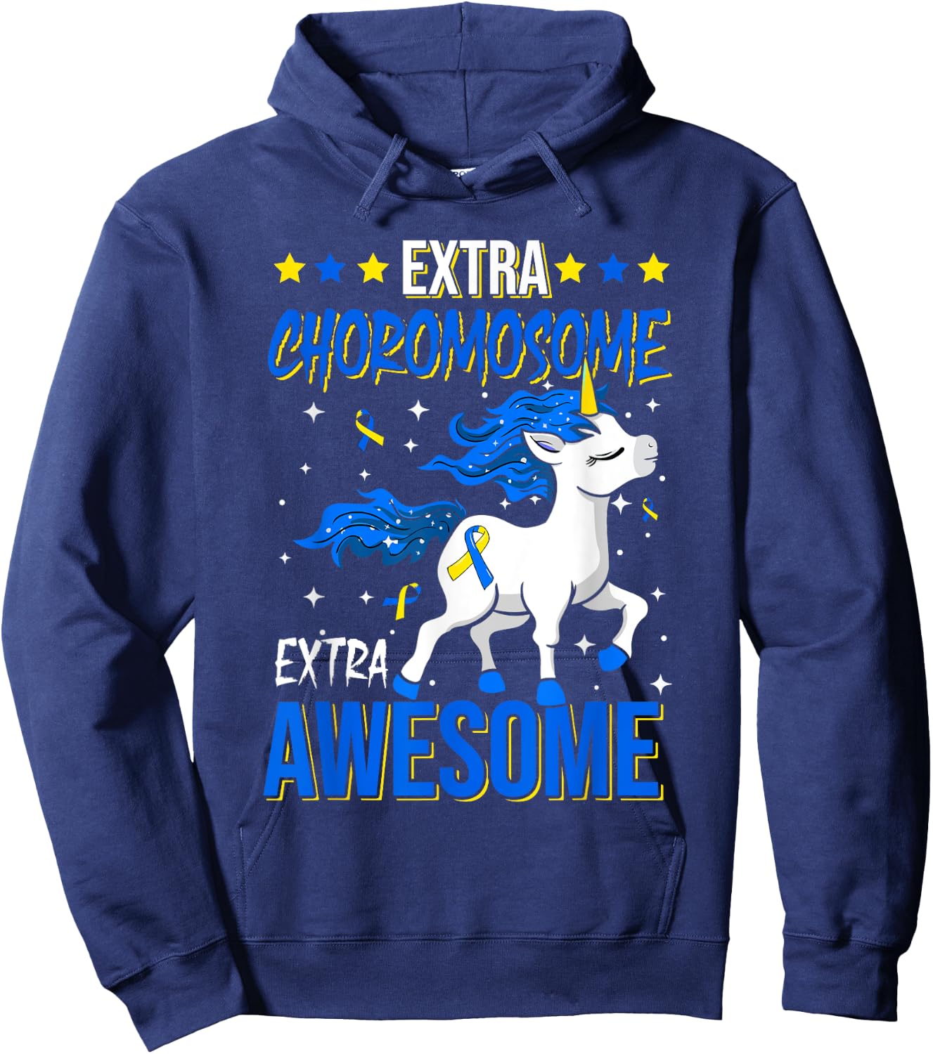 T21 Extra Chromosome Extra Awesome Down Syndrome Awareness Hoodie - Hoodie | Navy