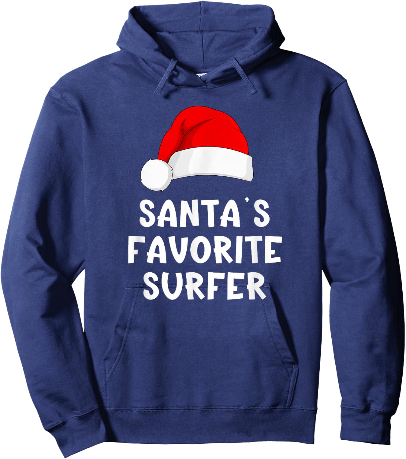 Christmas Santa's Favorite Surfer Funny Xmas Surfing Surf Hoodie - Hoodie | Navy