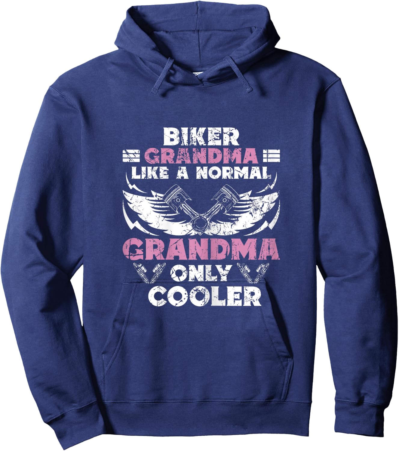 Biker Grandma Motorcycle Vintage Grandmother Motorbike Hoodie - Hoodie | Navy