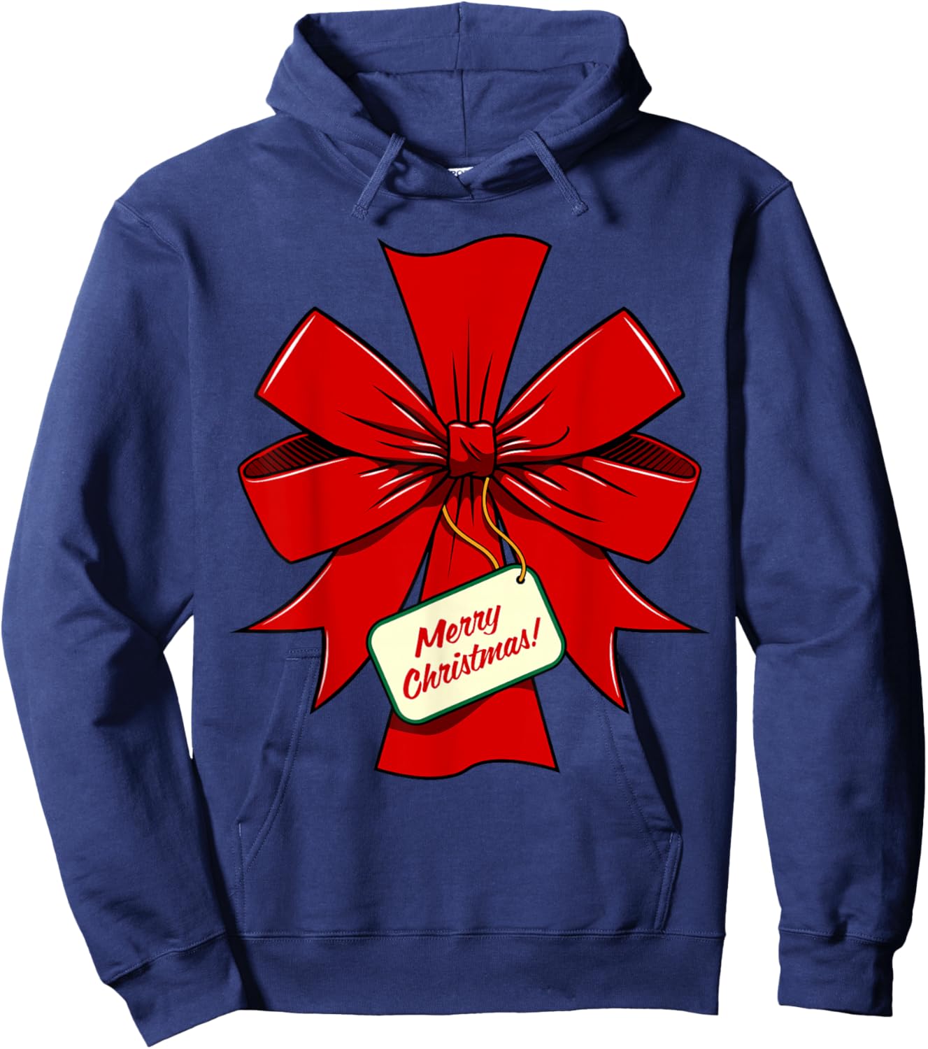 Cute Wrapped Christmas Ribbon Costume - Merry Christmas Hoodie - Hoodie | Navy