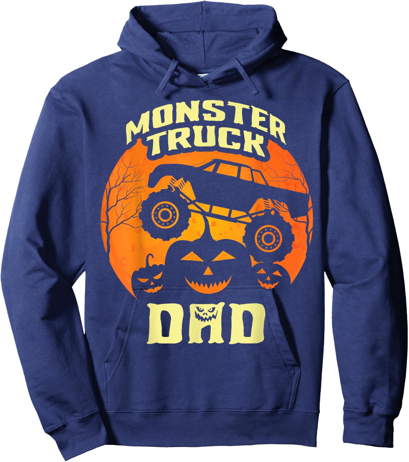 Monster Truck Dad Truck Lovers Pumpkins Halloween Costume Hoodie - Hoodie | Navy