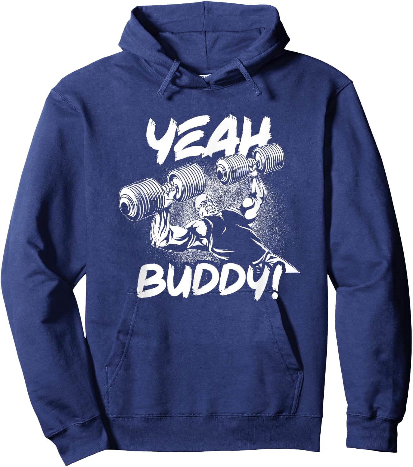 Yeah Buddy - Ronnie Coleman DB Bench Press Gym Motivational Hoodie - Hoodie | Navy