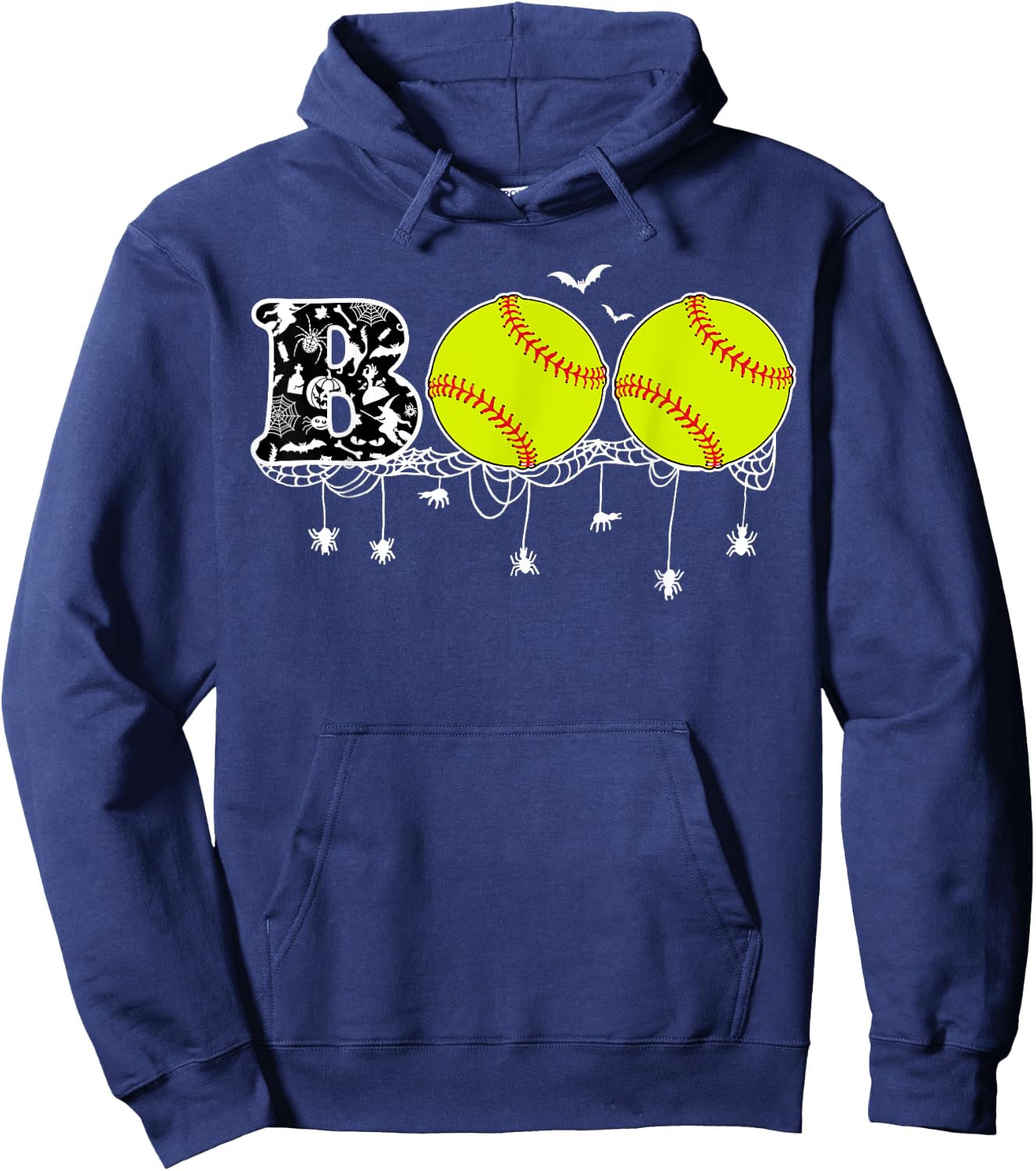 Halloween Softball Lover Boo Baseball Player Women Hoodie - Hoodie | Navy