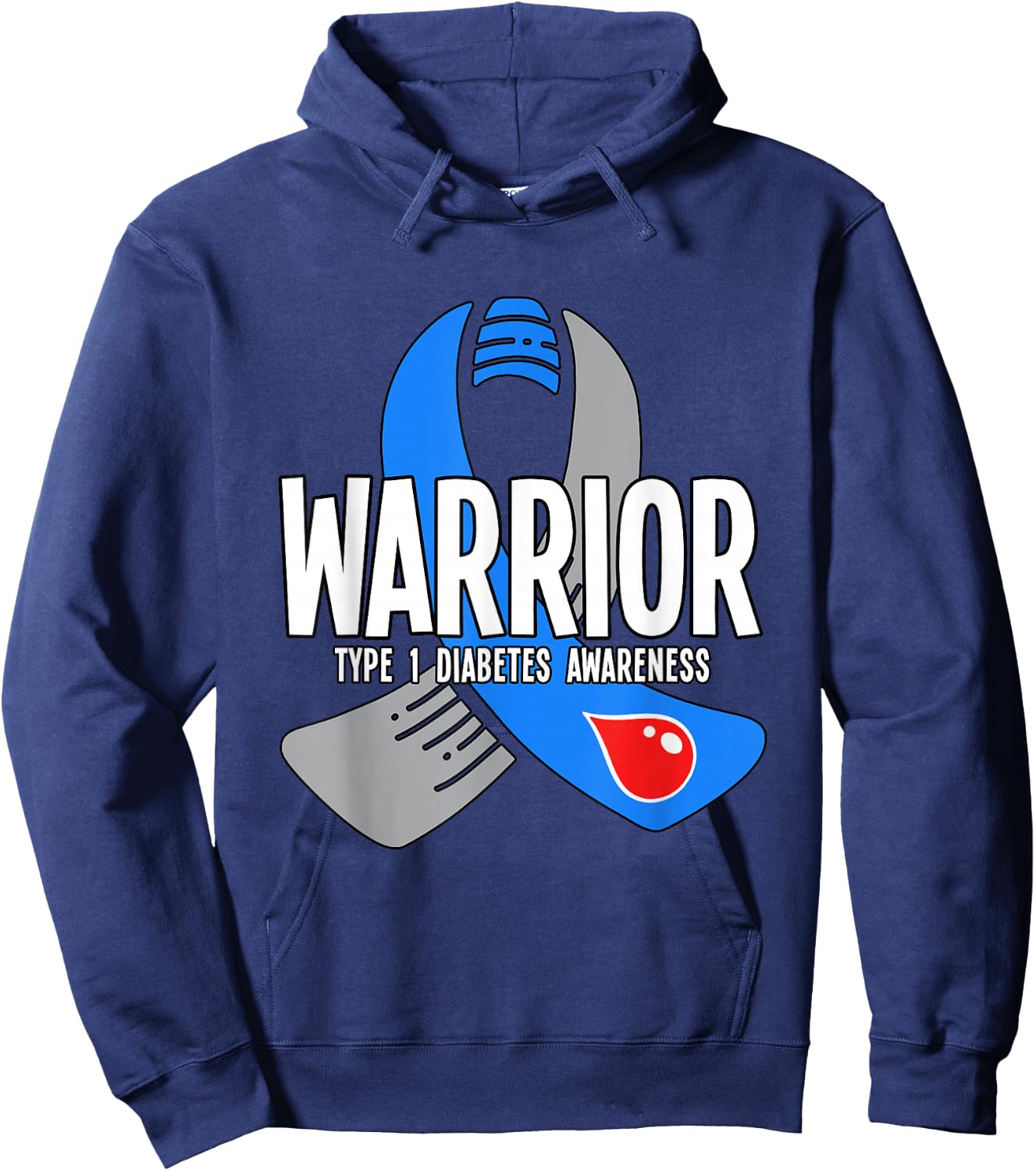 Warrior Type 1 Diabetes Awareness Hoodie - Hoodie | Navy
