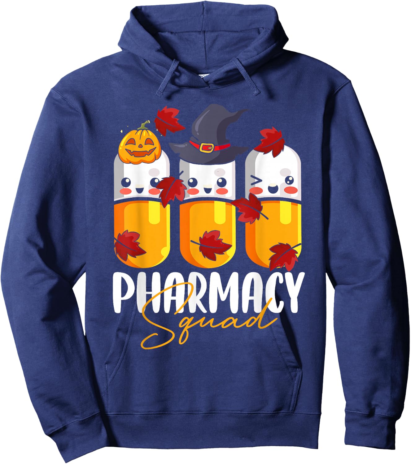 Pharmacy Squad Pharmacist Pumpkin Fall Thanksgiving Hoodie - Hoodie | Navy
