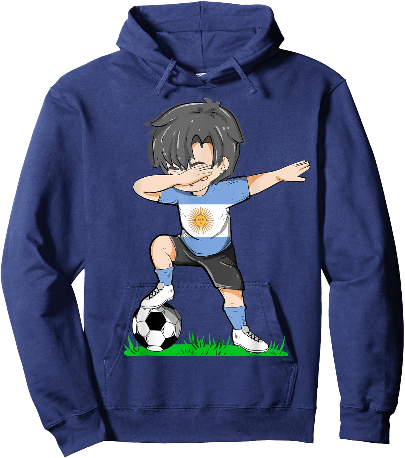 Soccer Argentina Jersey Argentinian Flag Football Boys Men Hoodie - Hoodie | Navy