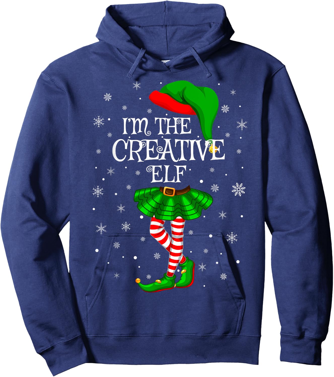 Matching Family Group I'm The Creative Elf Christmas Hoodie - Hoodie | Navy
