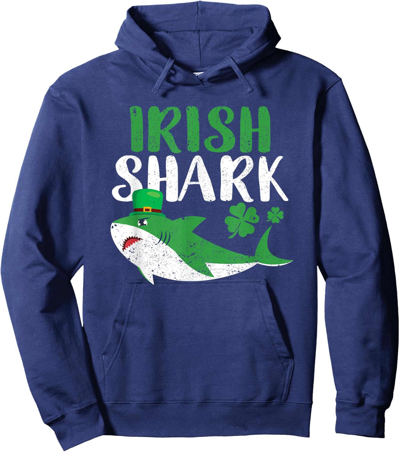 Irish Shark Green Funny St Patricks Day Animal Lover Sharks Hoodie - Hoodie | Navy