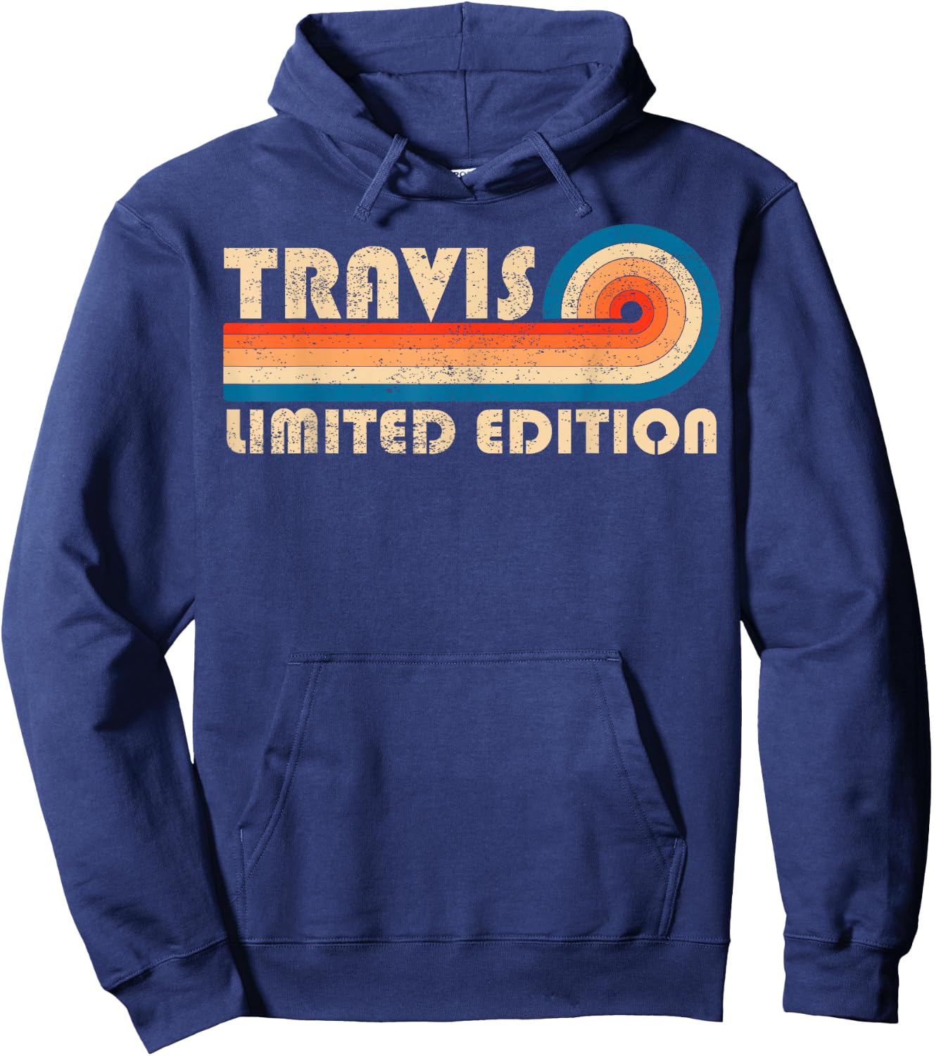 TRAVIS First Name Funny Retro Vintage Birthday Hoodie - Hoodie | Navy