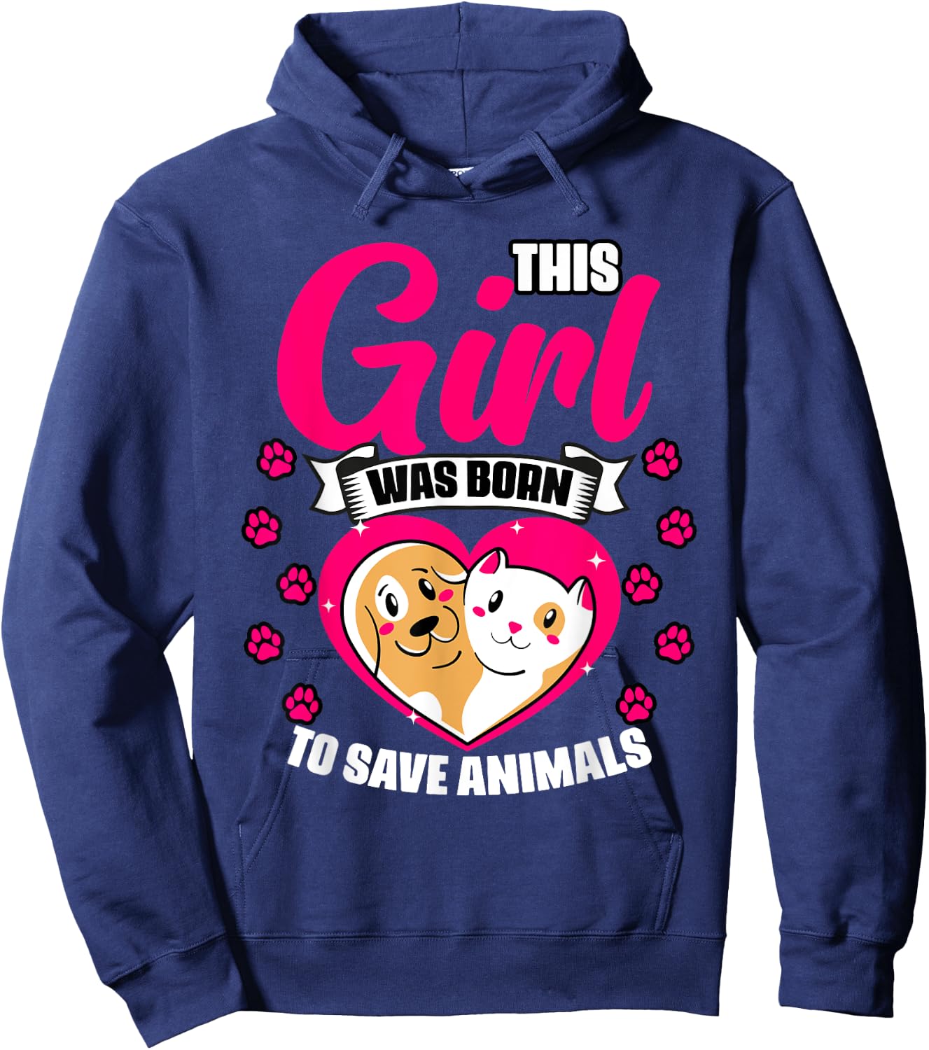 Awesome This Girl Was Born To Save Animals Veterinary Crew Hoodie - Hoodie | Navy
