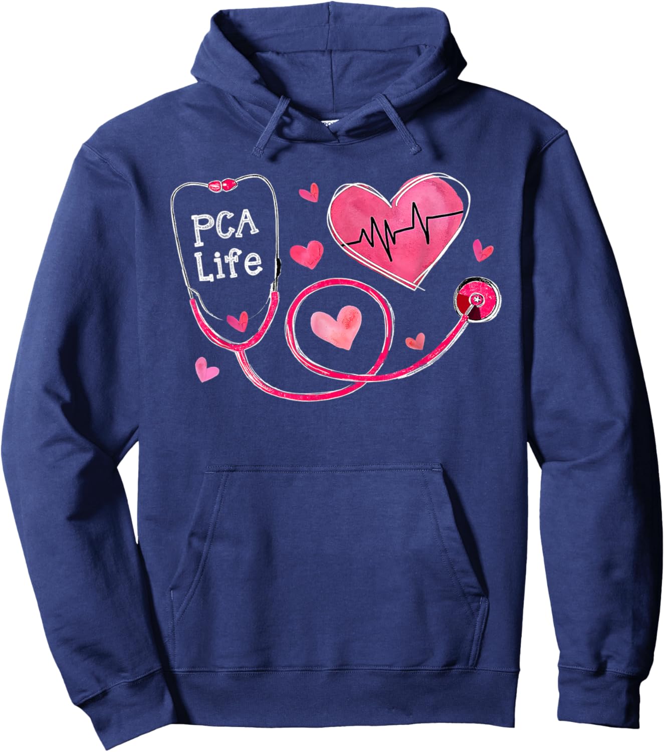 Pca Life Valentine Heart Stethoscope Hoodie - Hoodie | Navy
