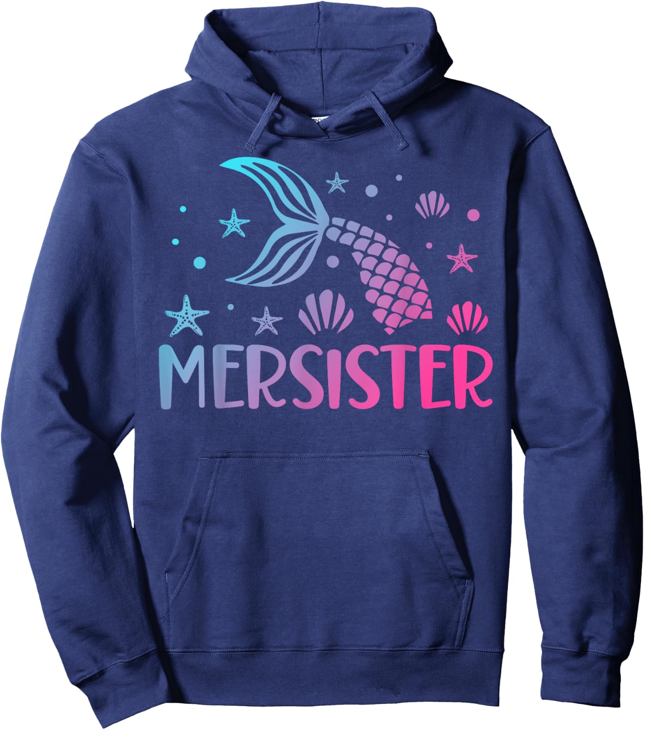 Sister of the Mermaid Birthday Mermaid Birthday Mersister Hoodie - Hoodie | Navy