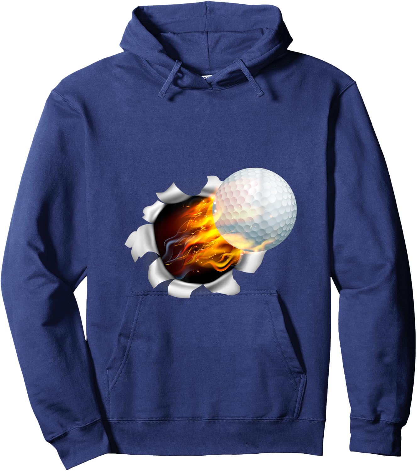 Golf Ball Flame Fire Breaking Background Hoodie - Hoodie | Navy