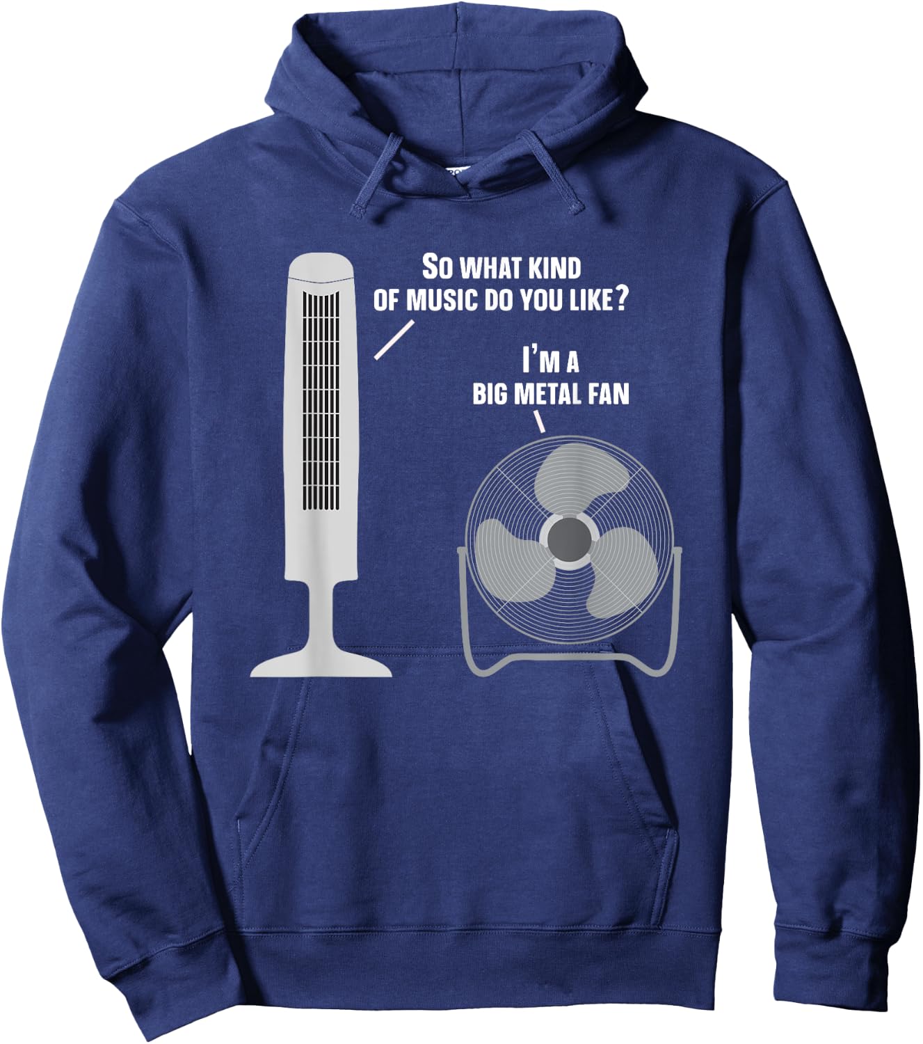 Heavy Metal Music Fan Big Metal Fan Funny Metalhead Rock Pun Hoodie - Hoodie | Navy