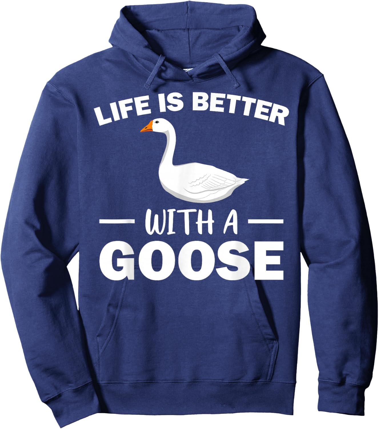 Cute Goose Design Women Toddler Grey White Goose Fan Hoodie - Hoodie | Navy